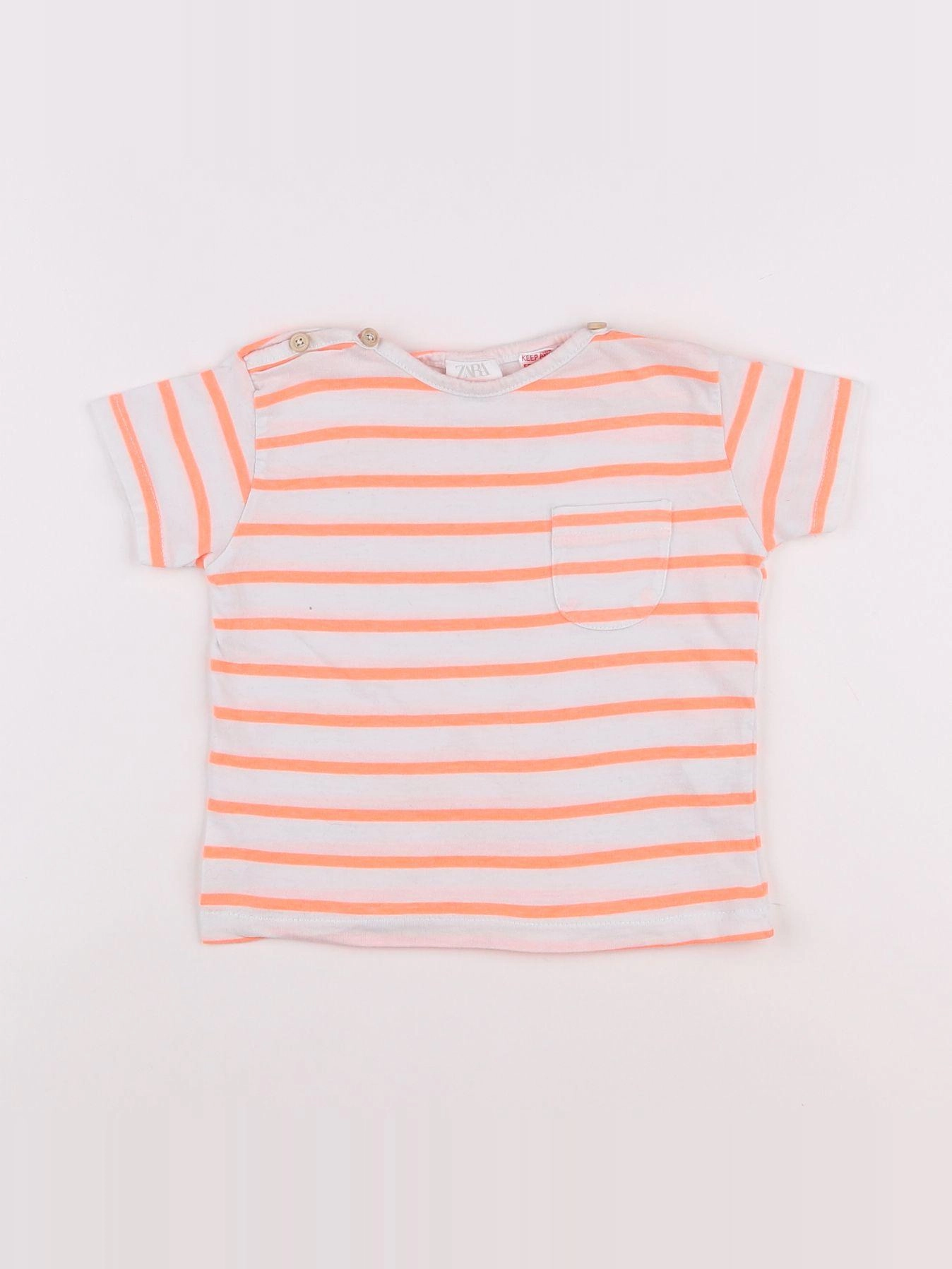 Zara - tee-shirt orange - 9/12 mois