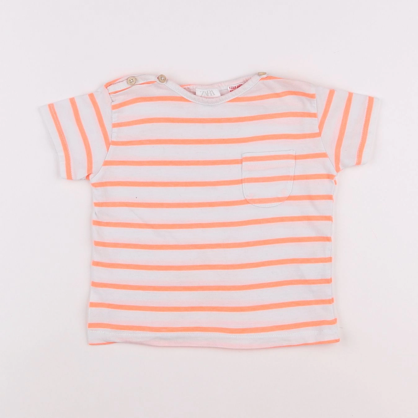 Zara - tee-shirt orange - 9/12 mois