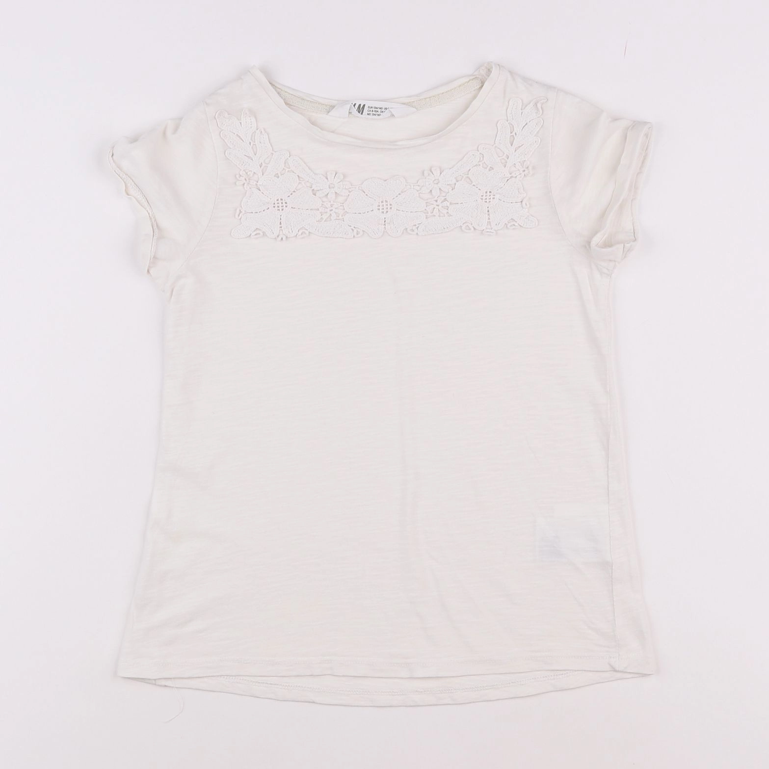 H&M - tee-shirt blanc - 8/10 ans