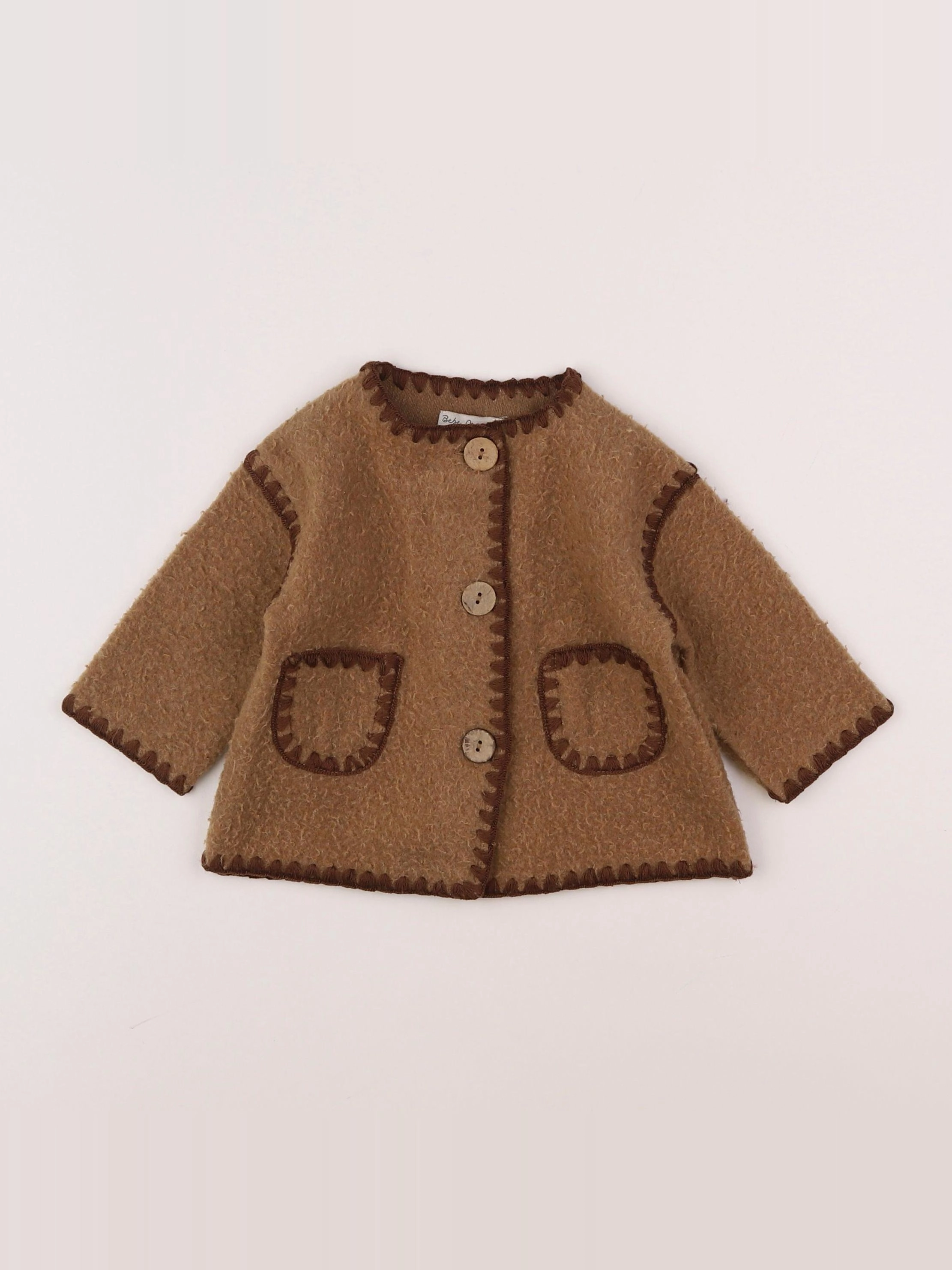 Bebe organic - veste marron - 3 mois