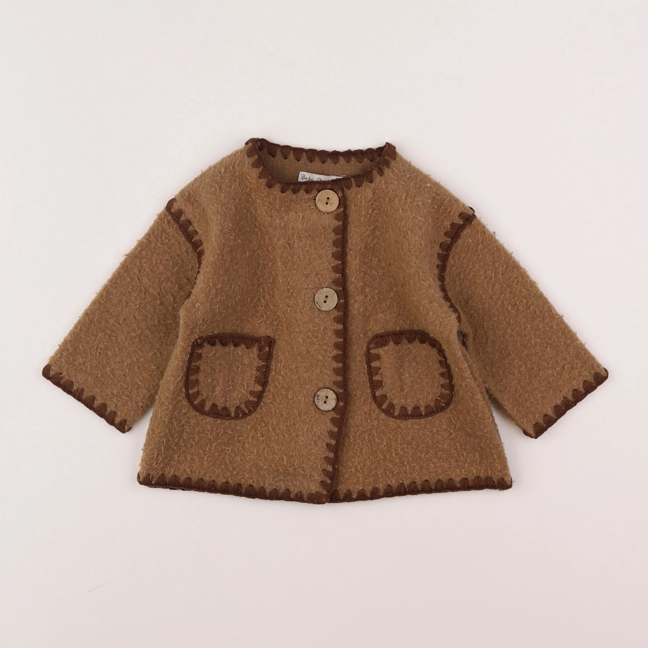 Bebe organic - veste marron - 3 mois