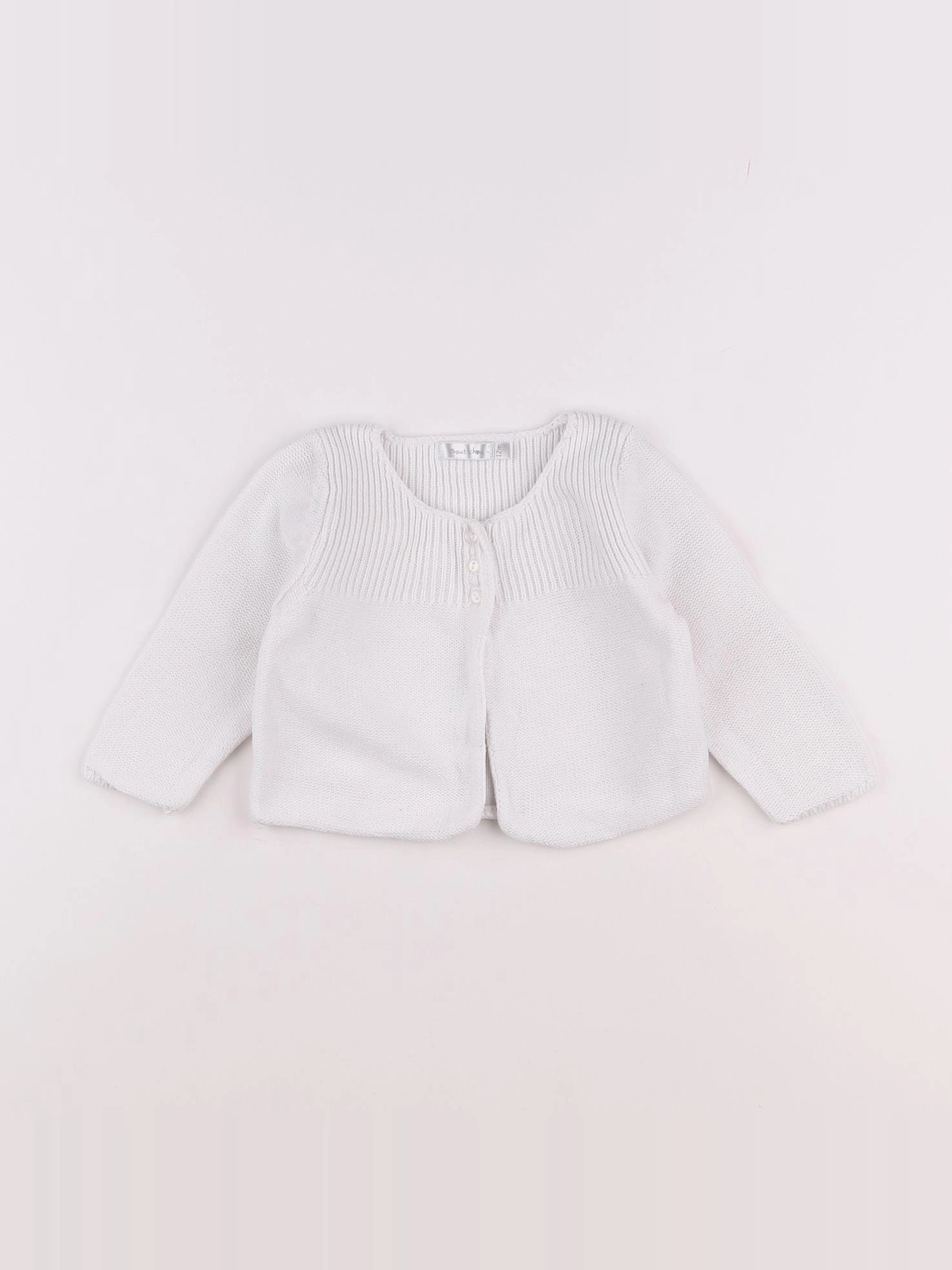 Boutchou - gilet blanc - 12 mois
