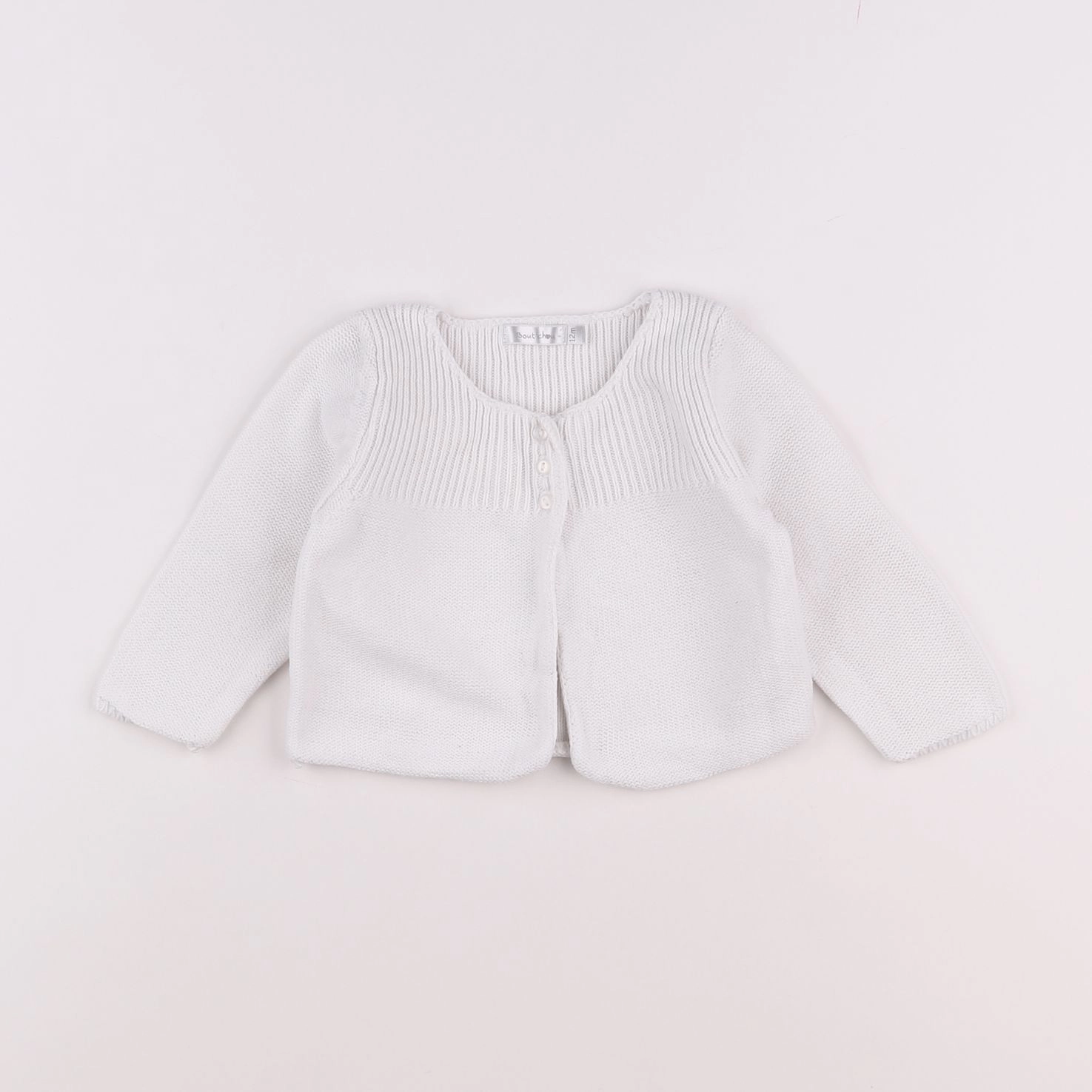 Boutchou - gilet blanc - 12 mois