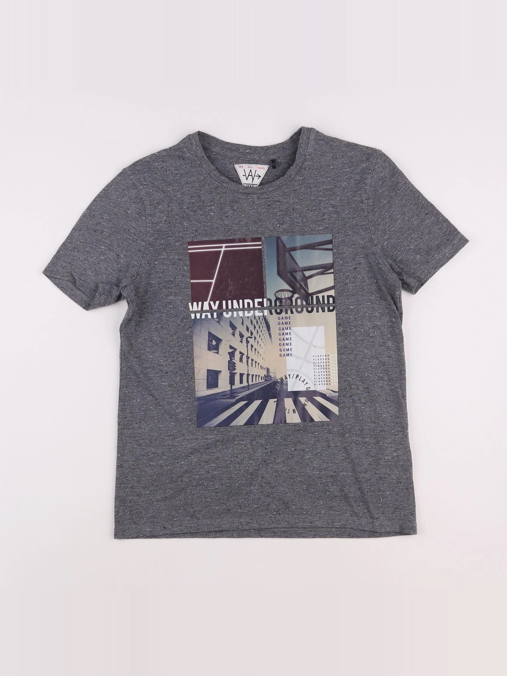 IKKS - tee-shirt gris - 10 ans