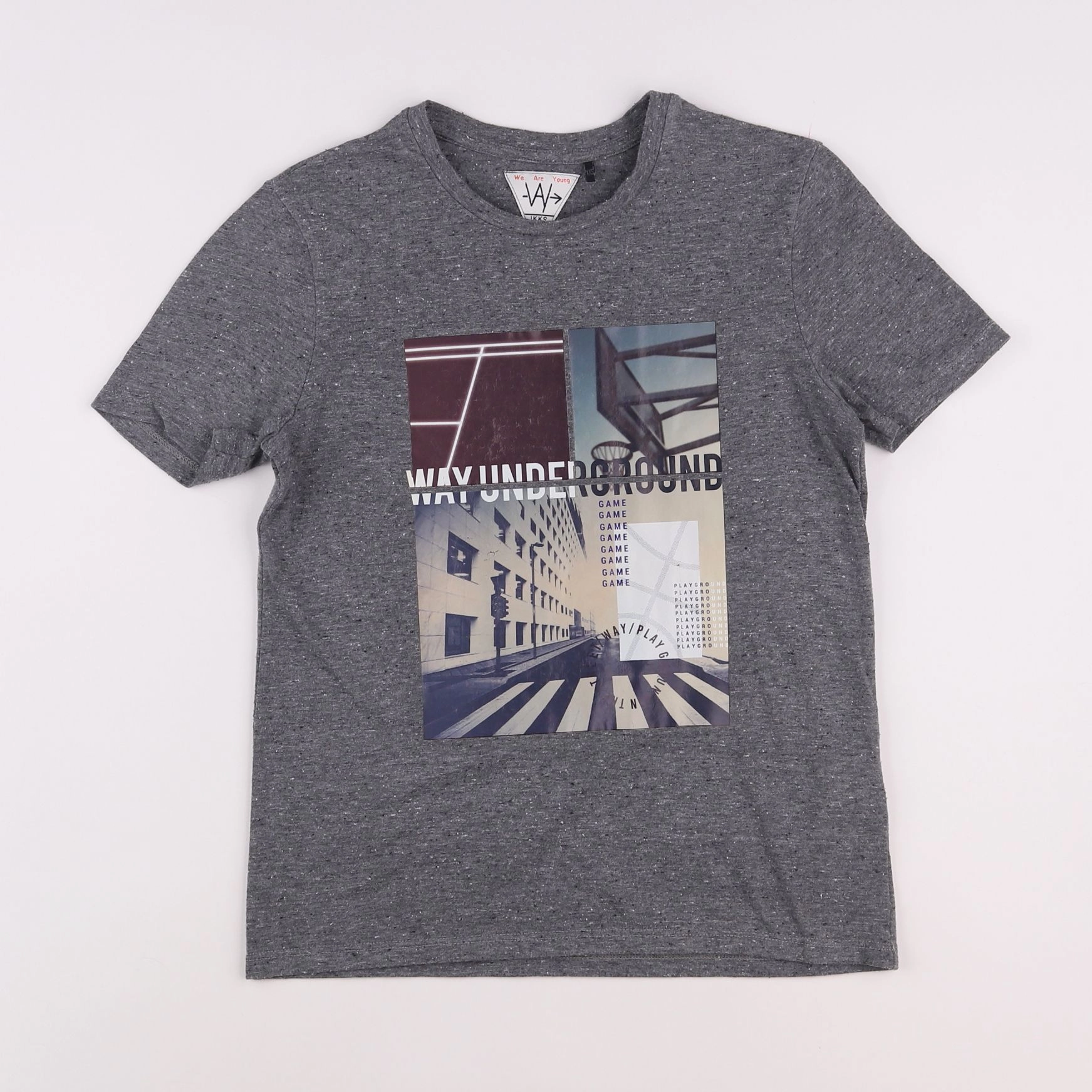 IKKS - tee-shirt gris - 10 ans