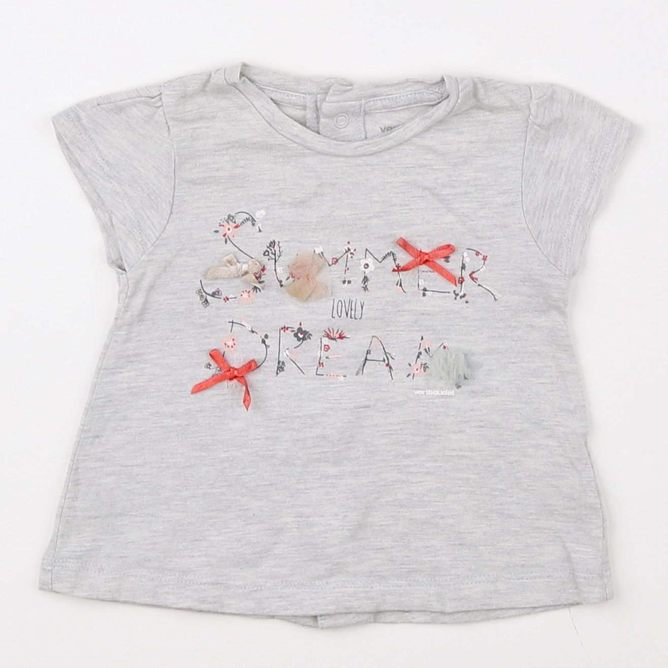 Vertbaudet - tee-shirt gris - 3 mois