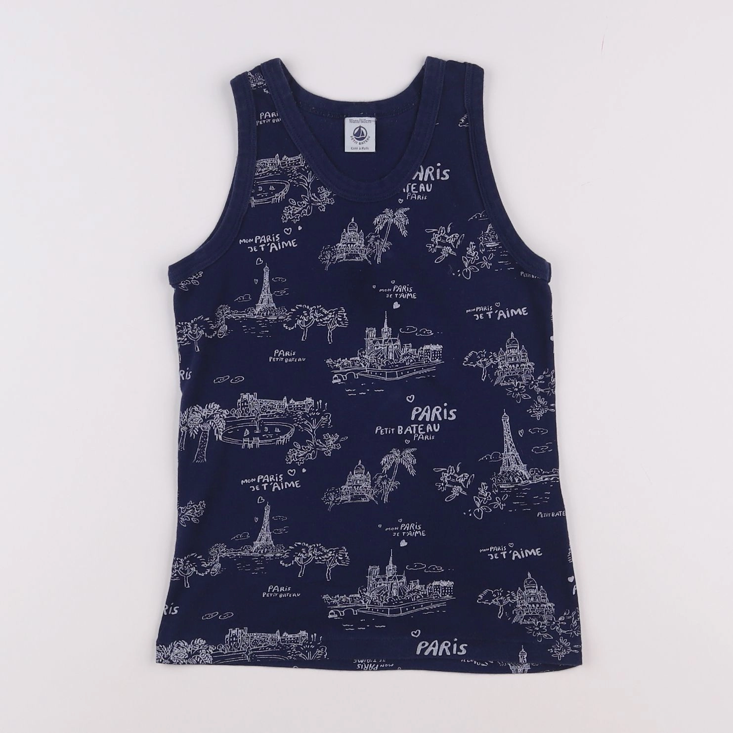 Petit Bateau - maillot de corps bleu - 10 ans