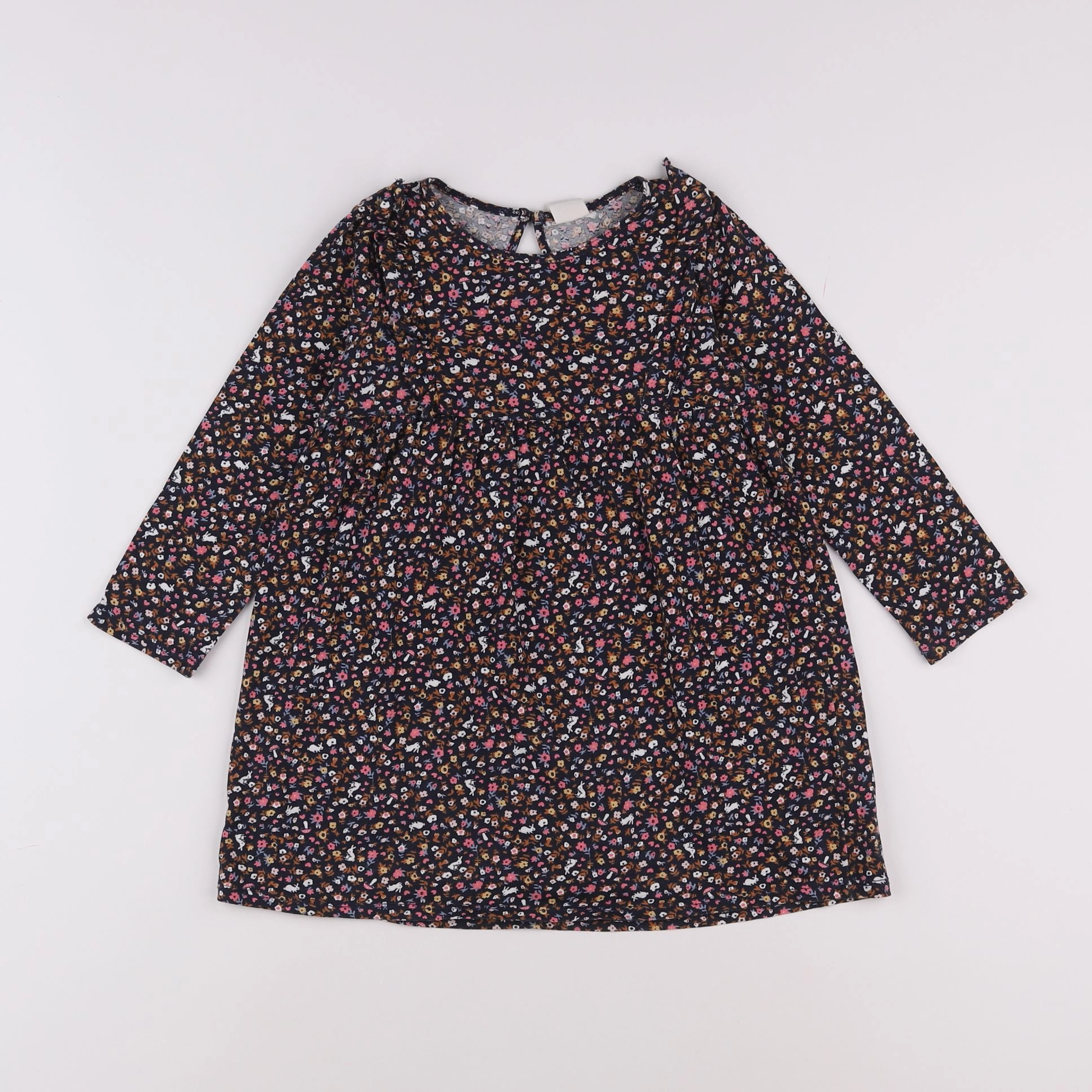 H&M - robe bleu - 3/4 ans