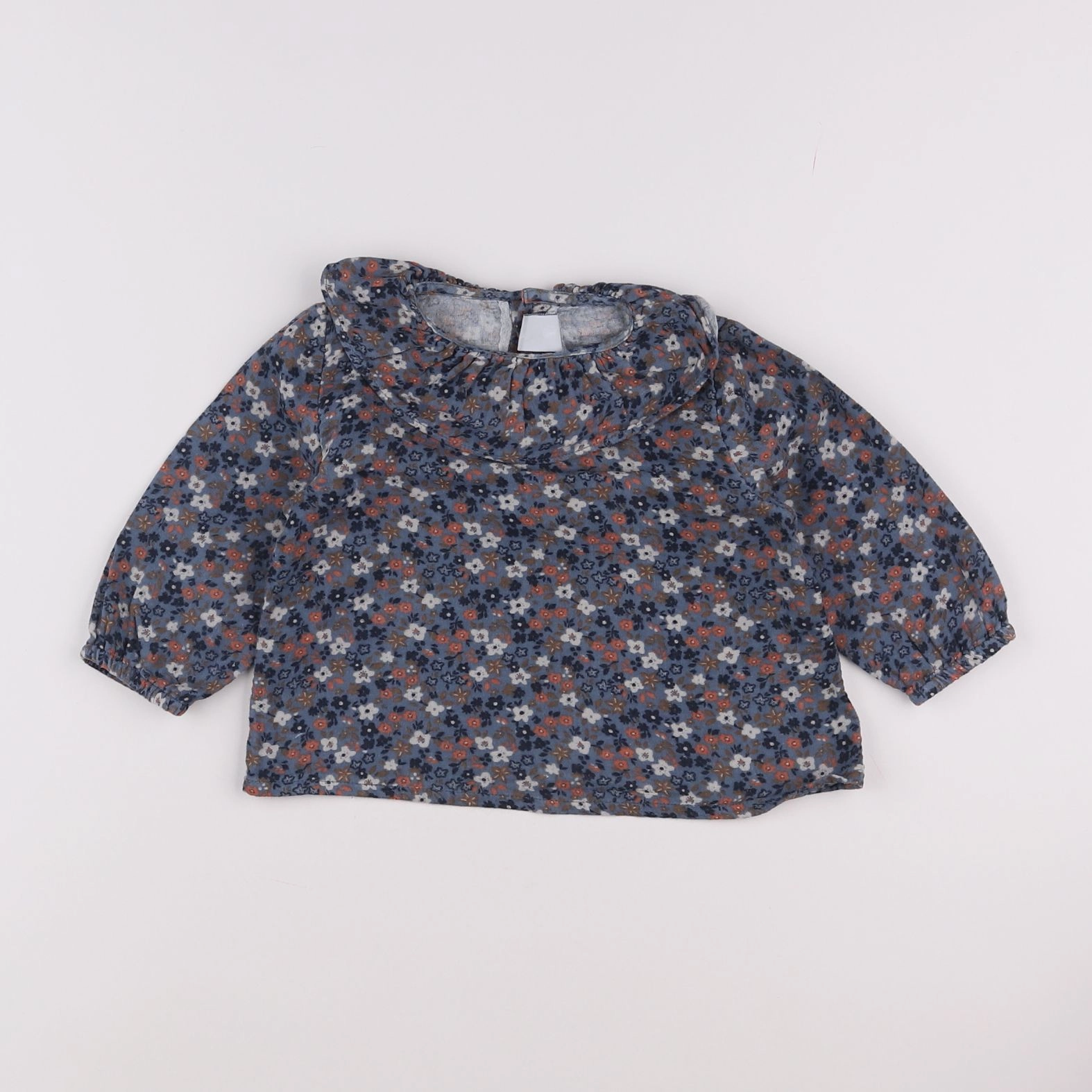 Petit Bateau - blouse bleu - 12 mois