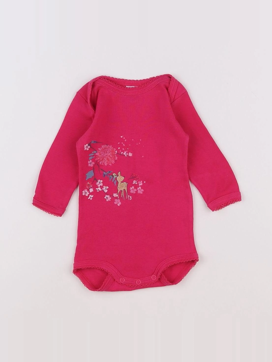 Petit Bateau - body rose - 3 mois