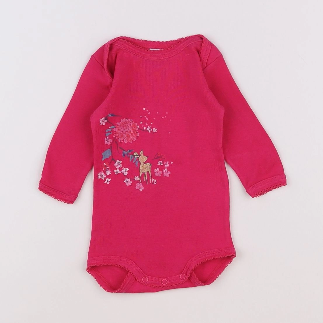 Petit Bateau - body rose - 3 mois