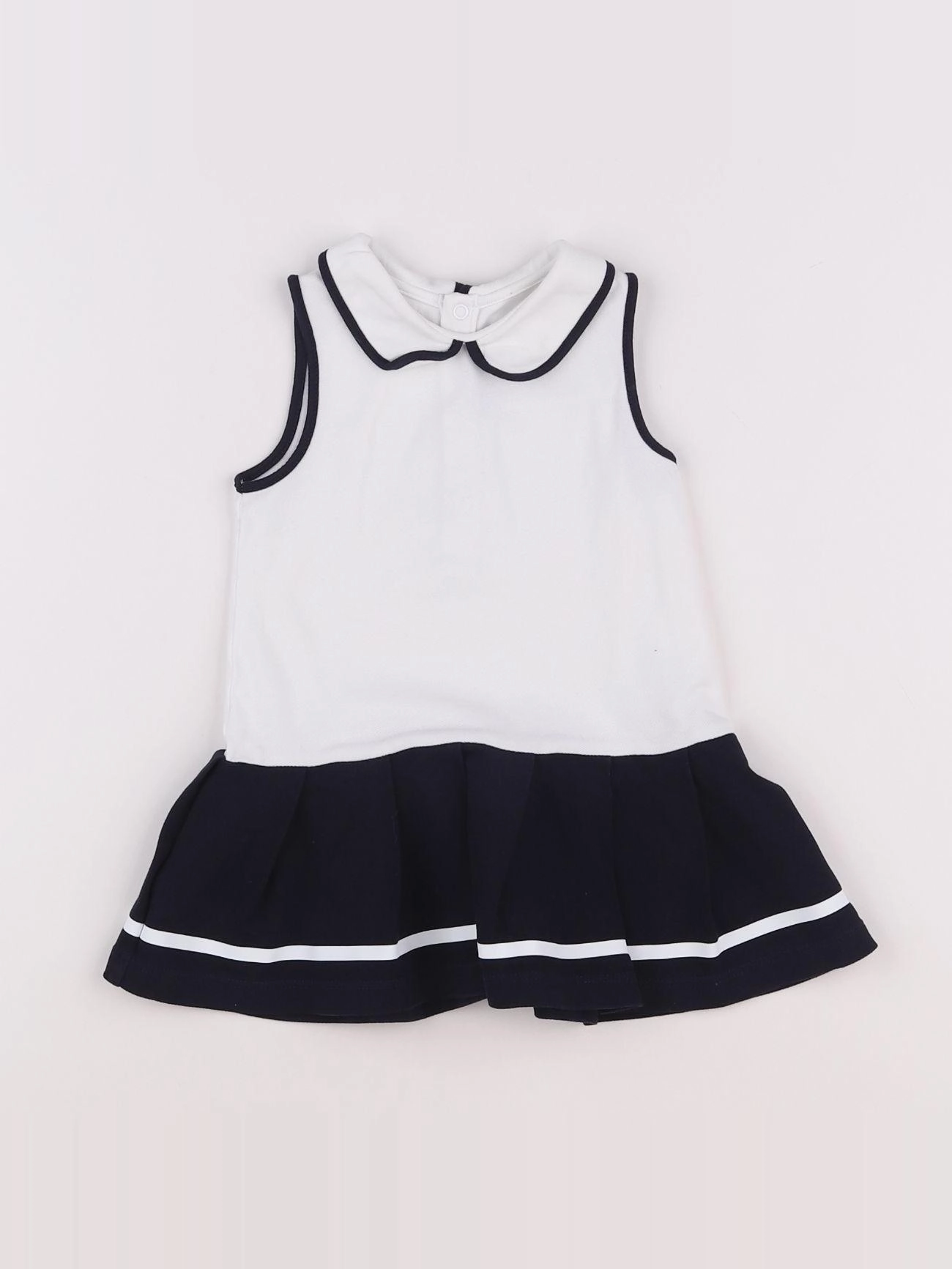 Jacadi - robe blanc, bleu - 18 mois