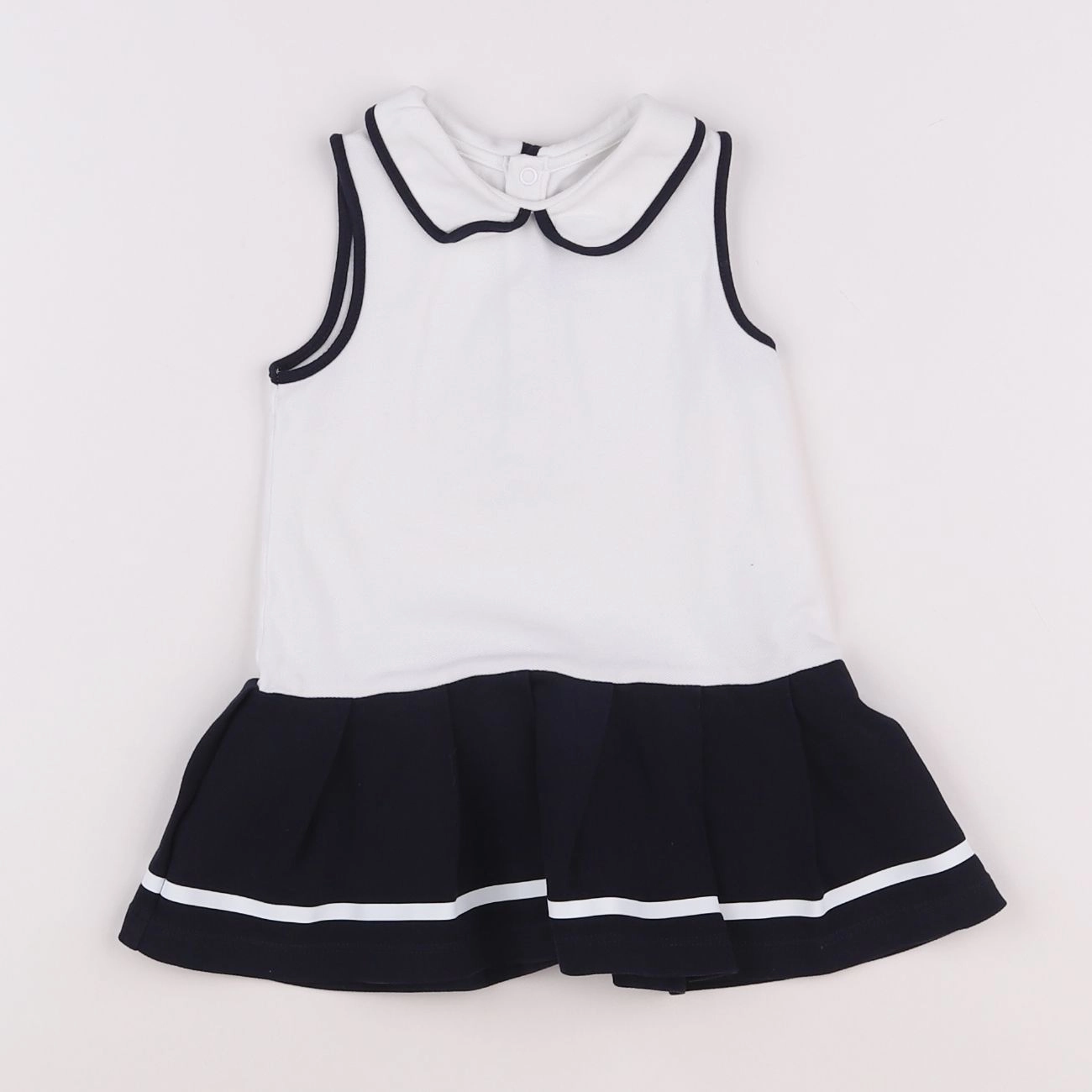 Jacadi - robe blanc, bleu - 18 mois