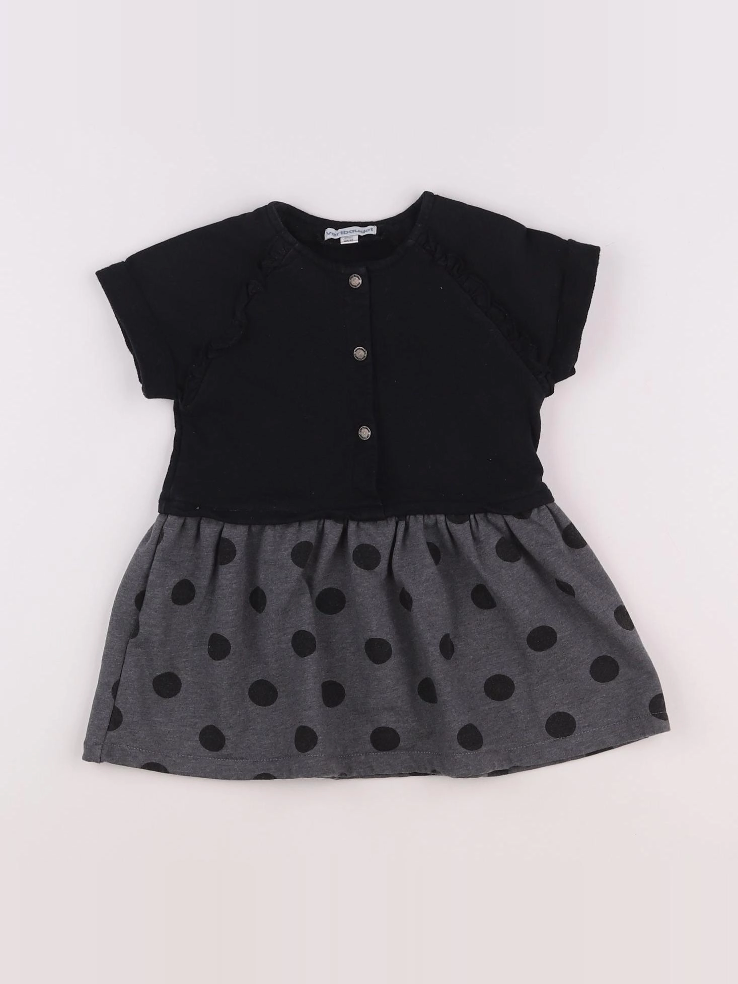 Vertbaudet - robe gris, noir - 2 ans
