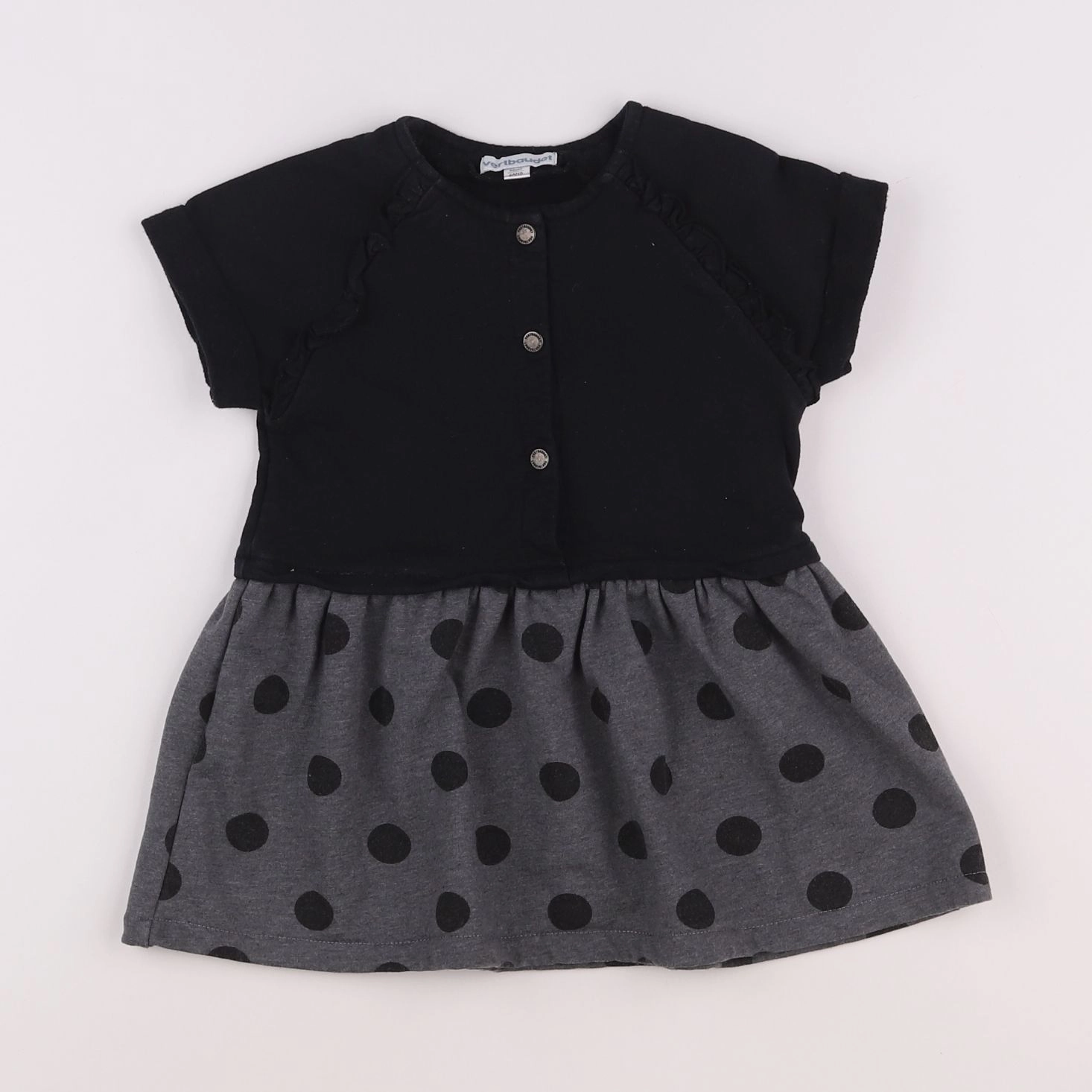Vertbaudet - robe gris, noir - 2 ans