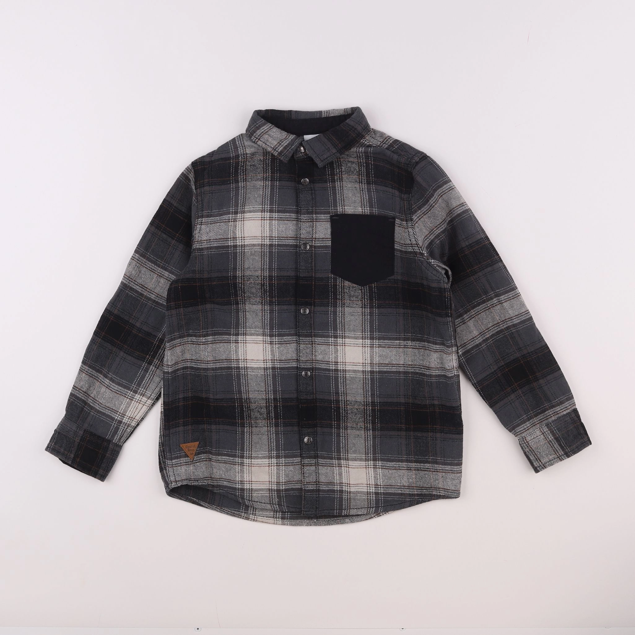 Vertbaudet - chemise gris - 8 ans