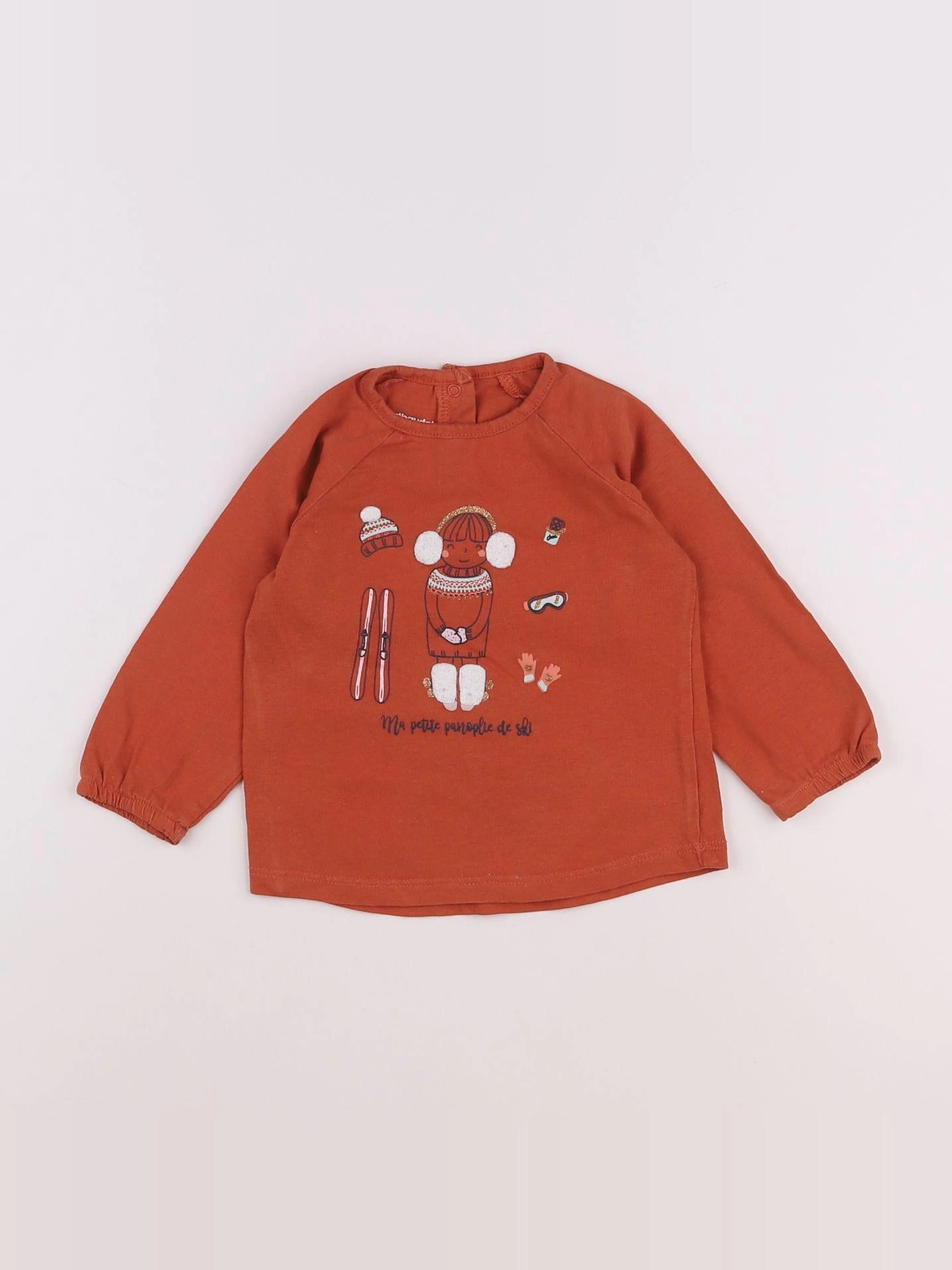 Vertbaudet - tee-shirt rouge - 12 mois