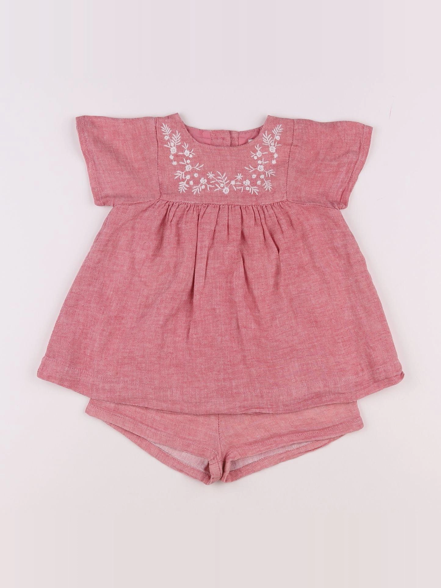 Vertbaudet - robe rose - 9 mois
