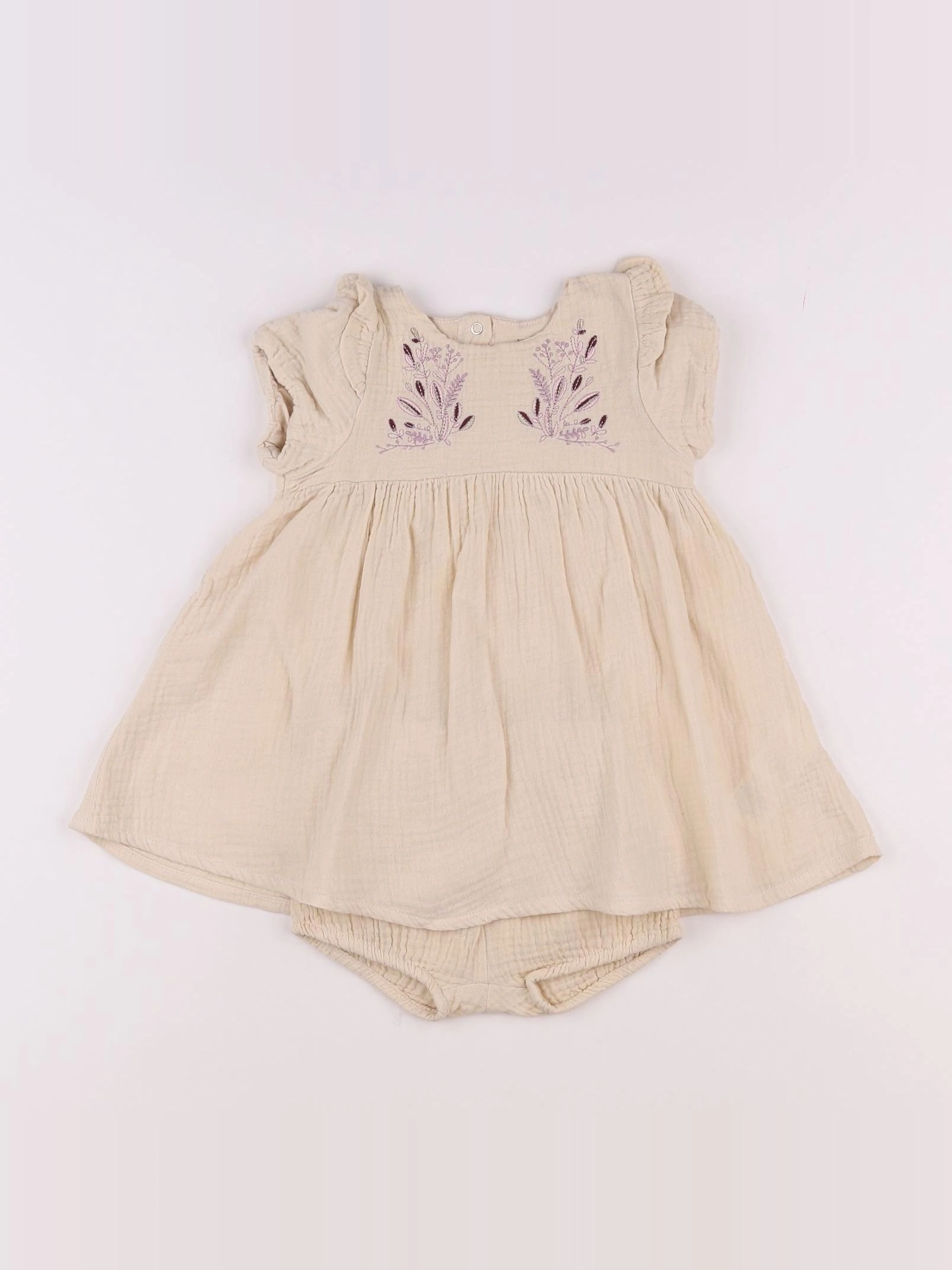 Vertbaudet - robe beige - 9 mois