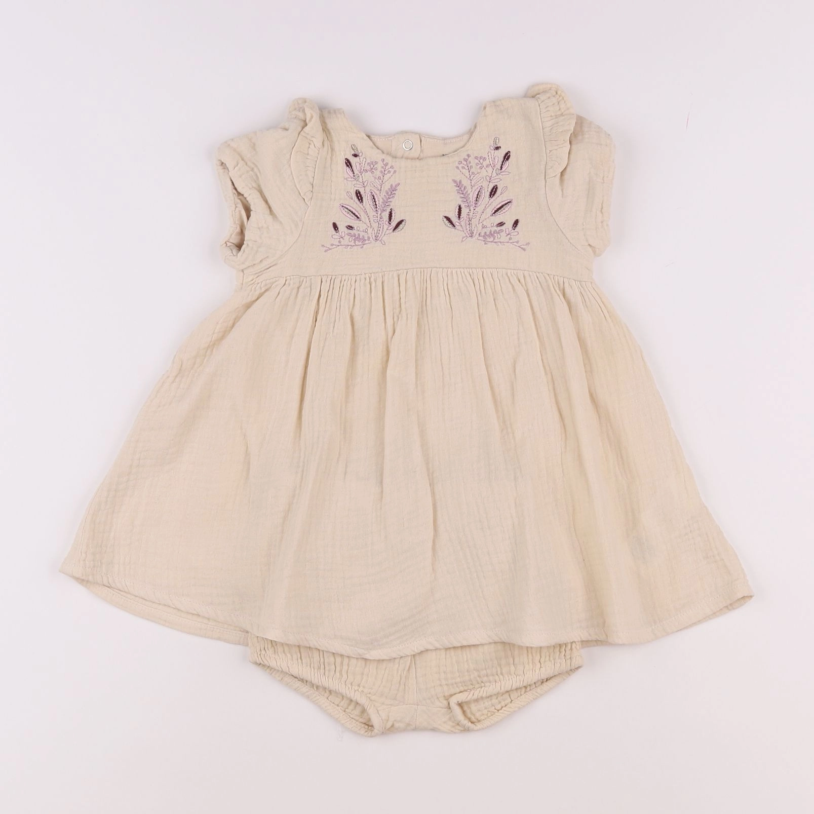 Vertbaudet - robe beige - 9 mois
