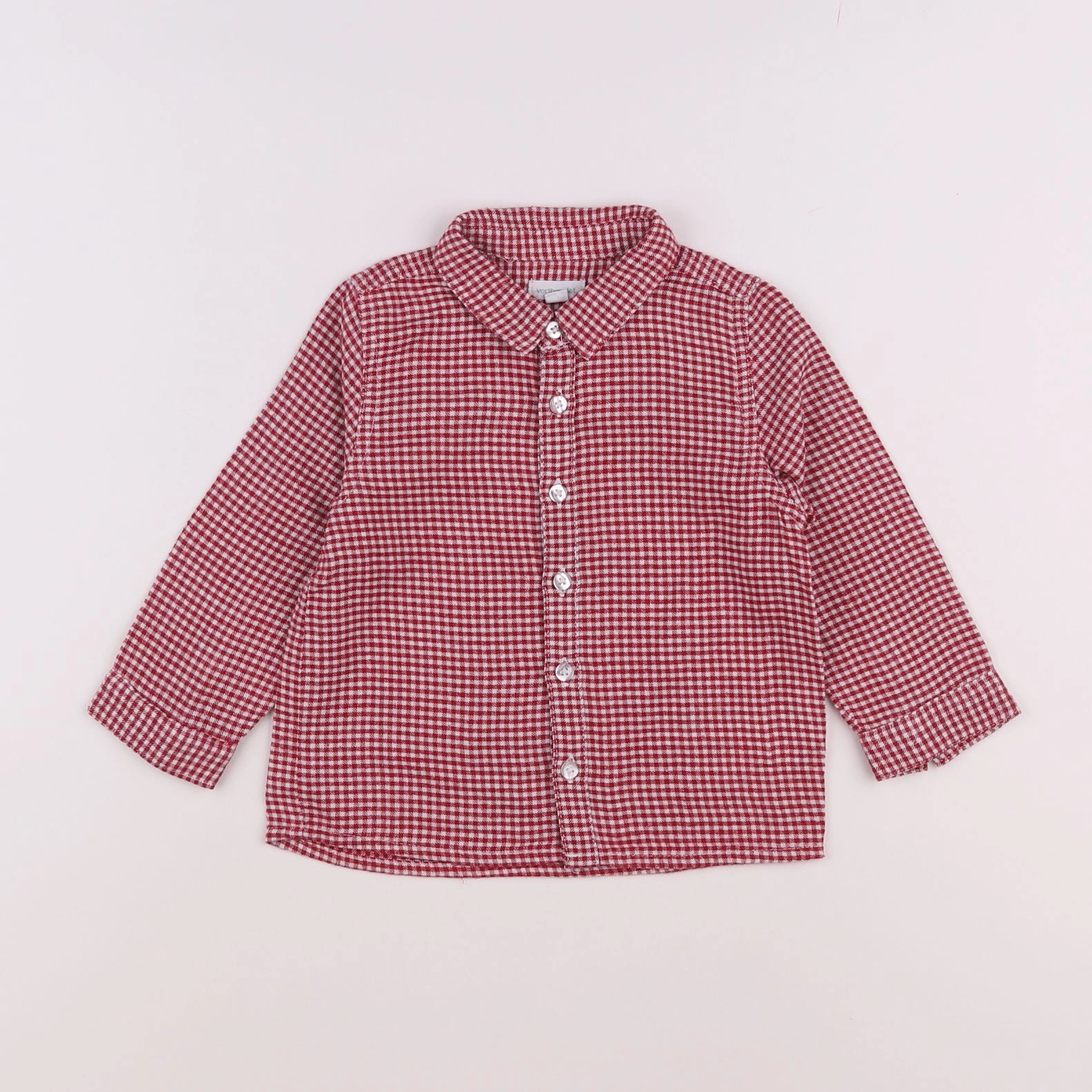Vertbaudet - chemise blanc, rouge - 18 mois