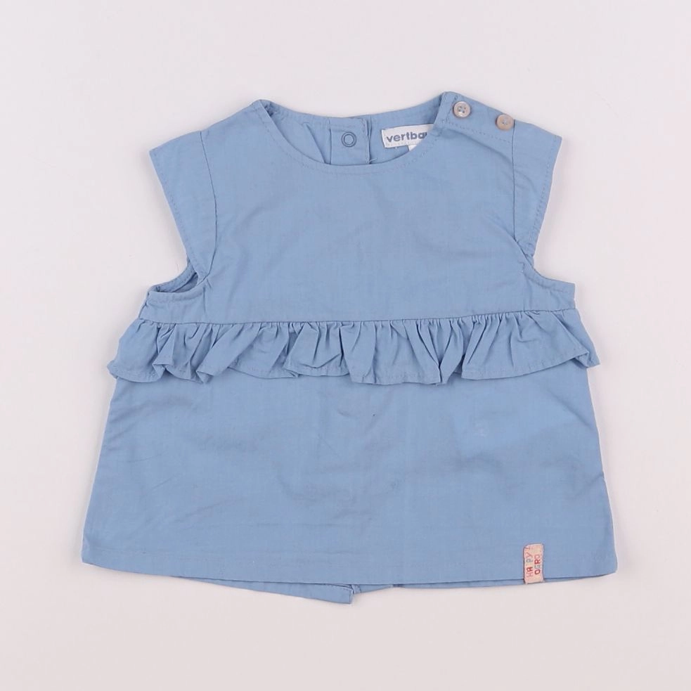 Vertbaudet - blouse bleu - 3 mois