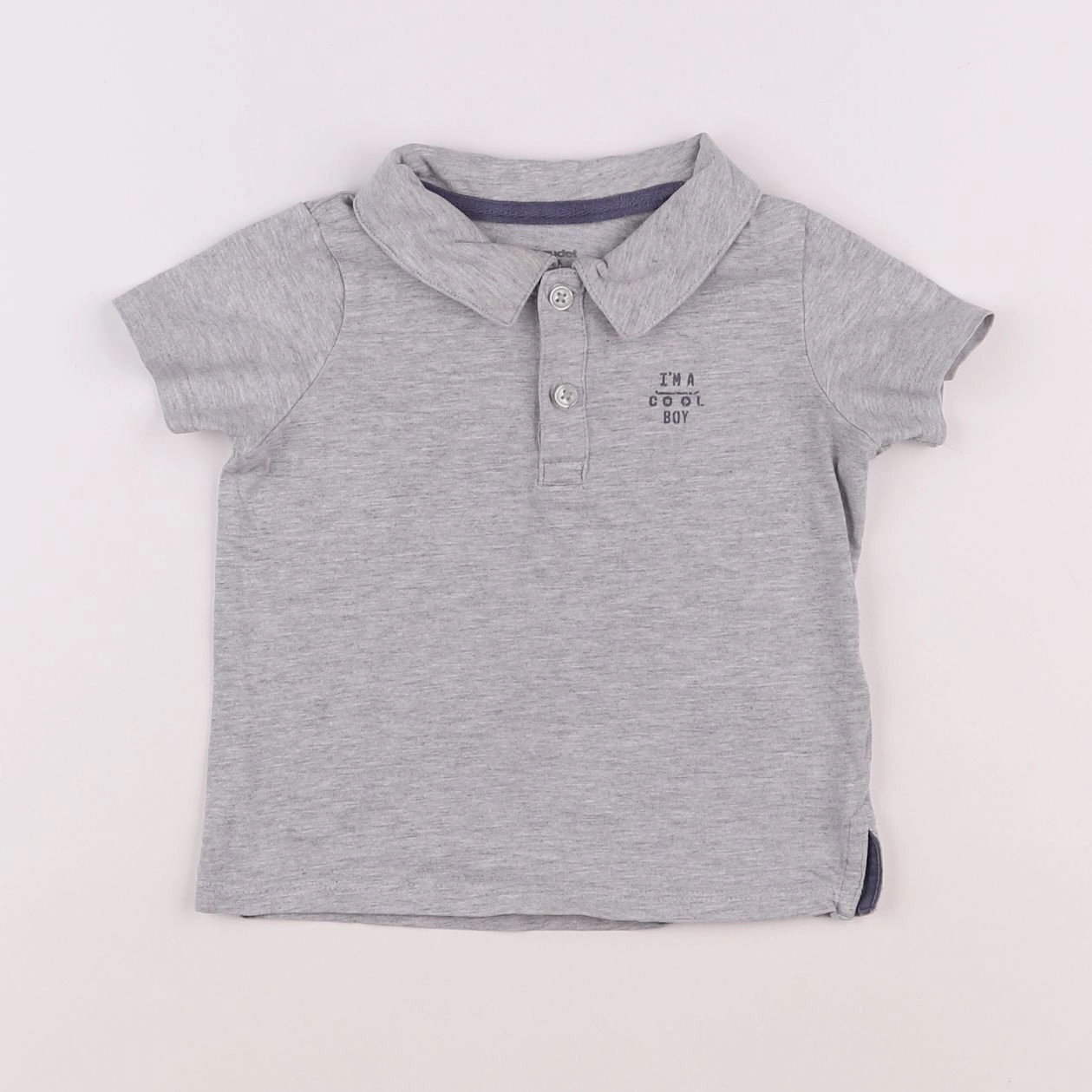 Vertbaudet - polo gris - 2 ans