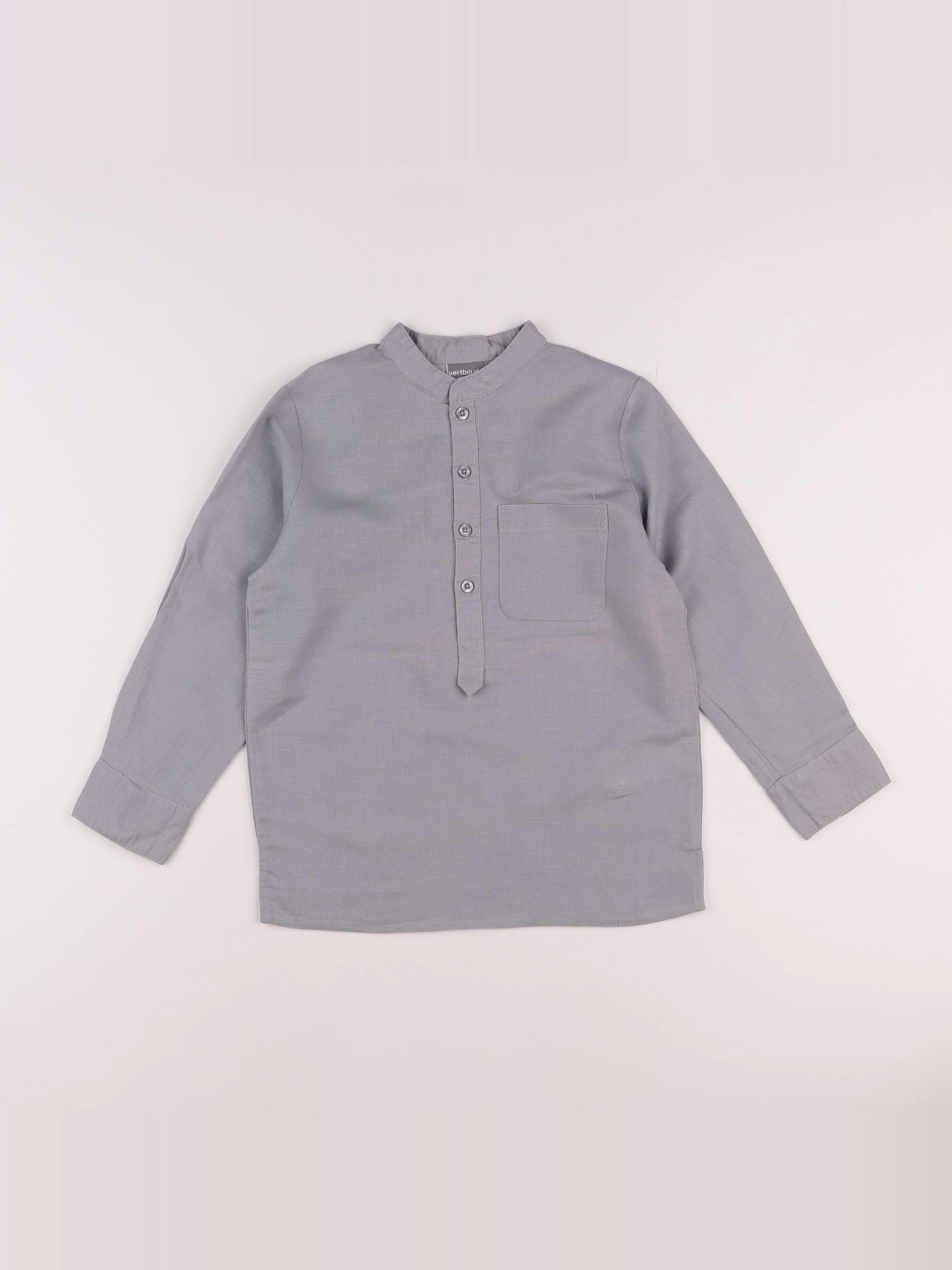 Vertbaudet - chemise gris - 6 ans