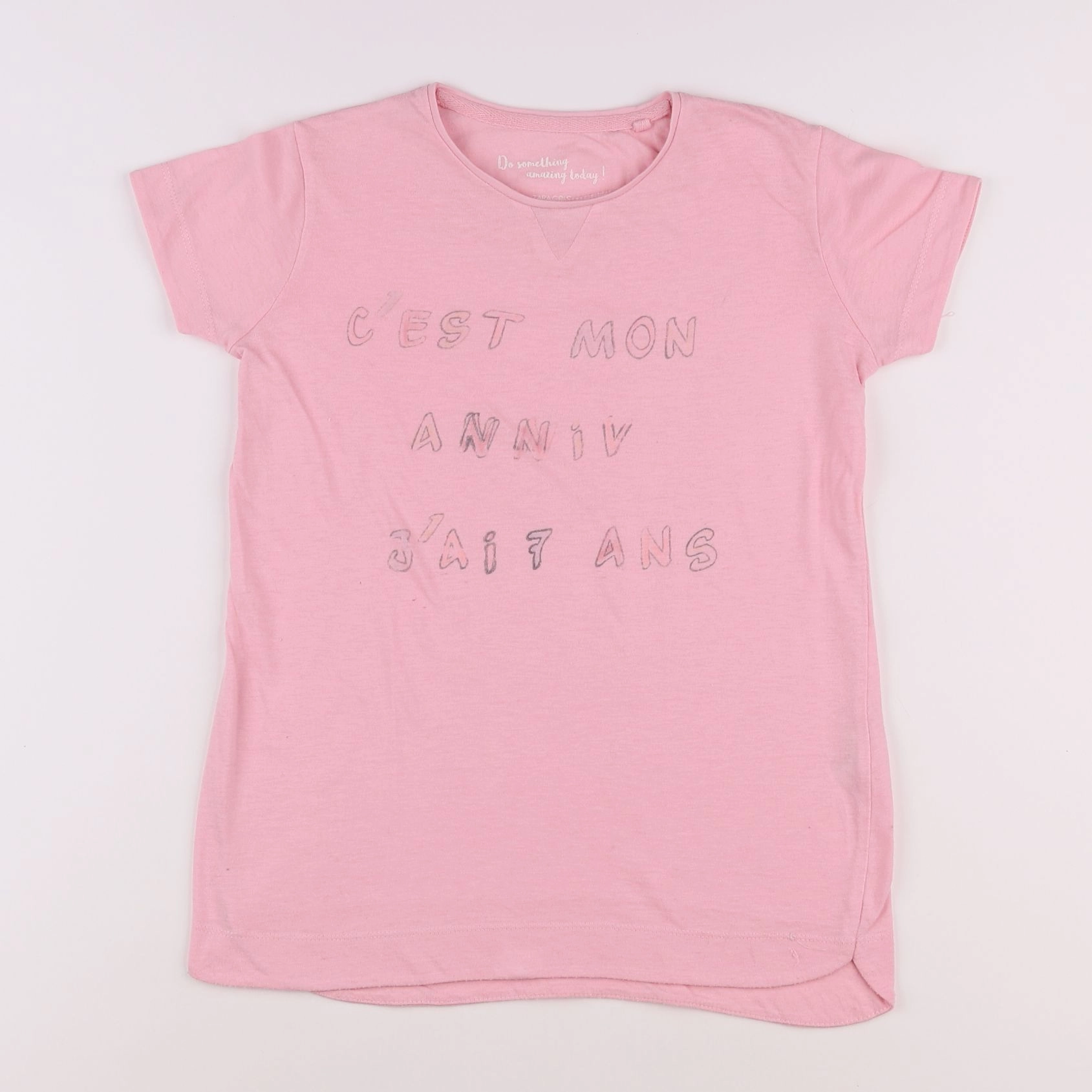 Zara - tee-shirt rose - 7 ans