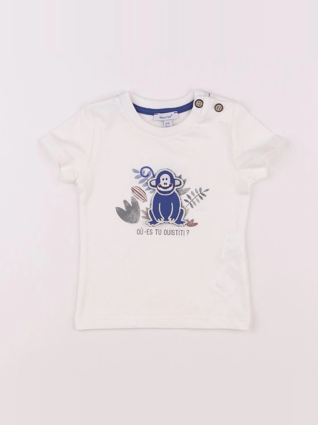 Absorba - tee-shirt blanc - 6 mois