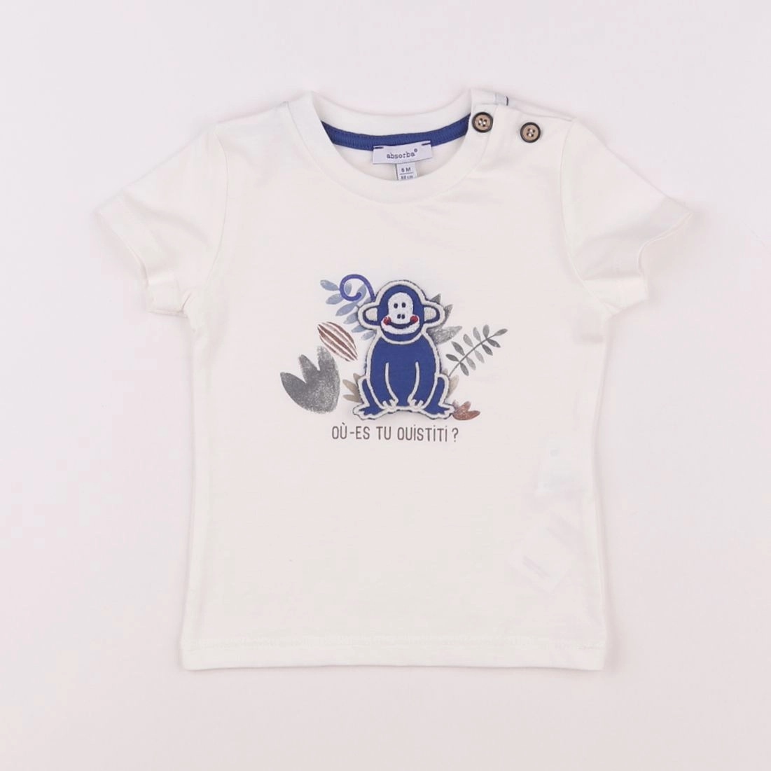 Absorba - tee-shirt blanc - 6 mois