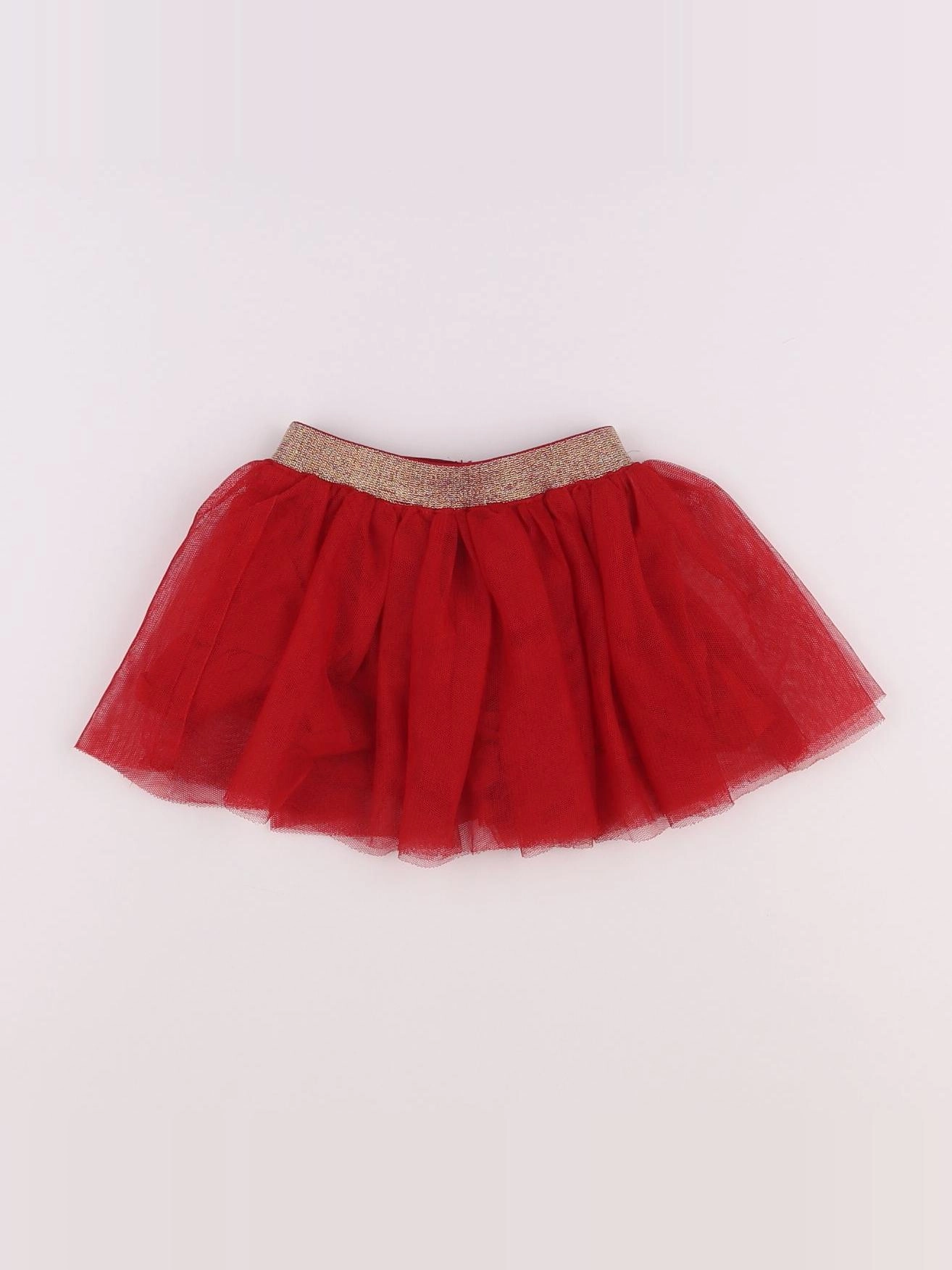 Vertbaudet - jupe rouge - 12 mois