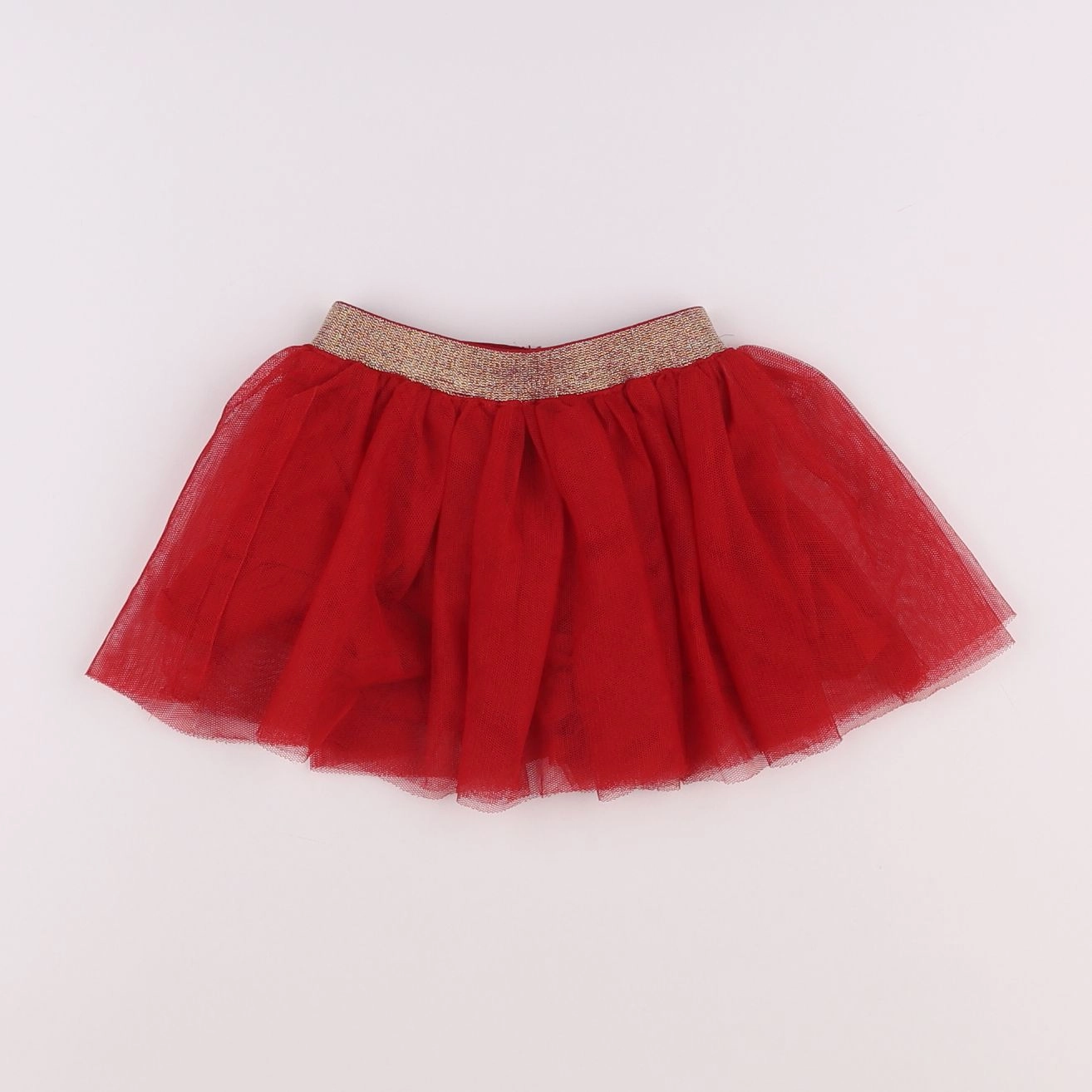Vertbaudet - jupe rouge - 12 mois