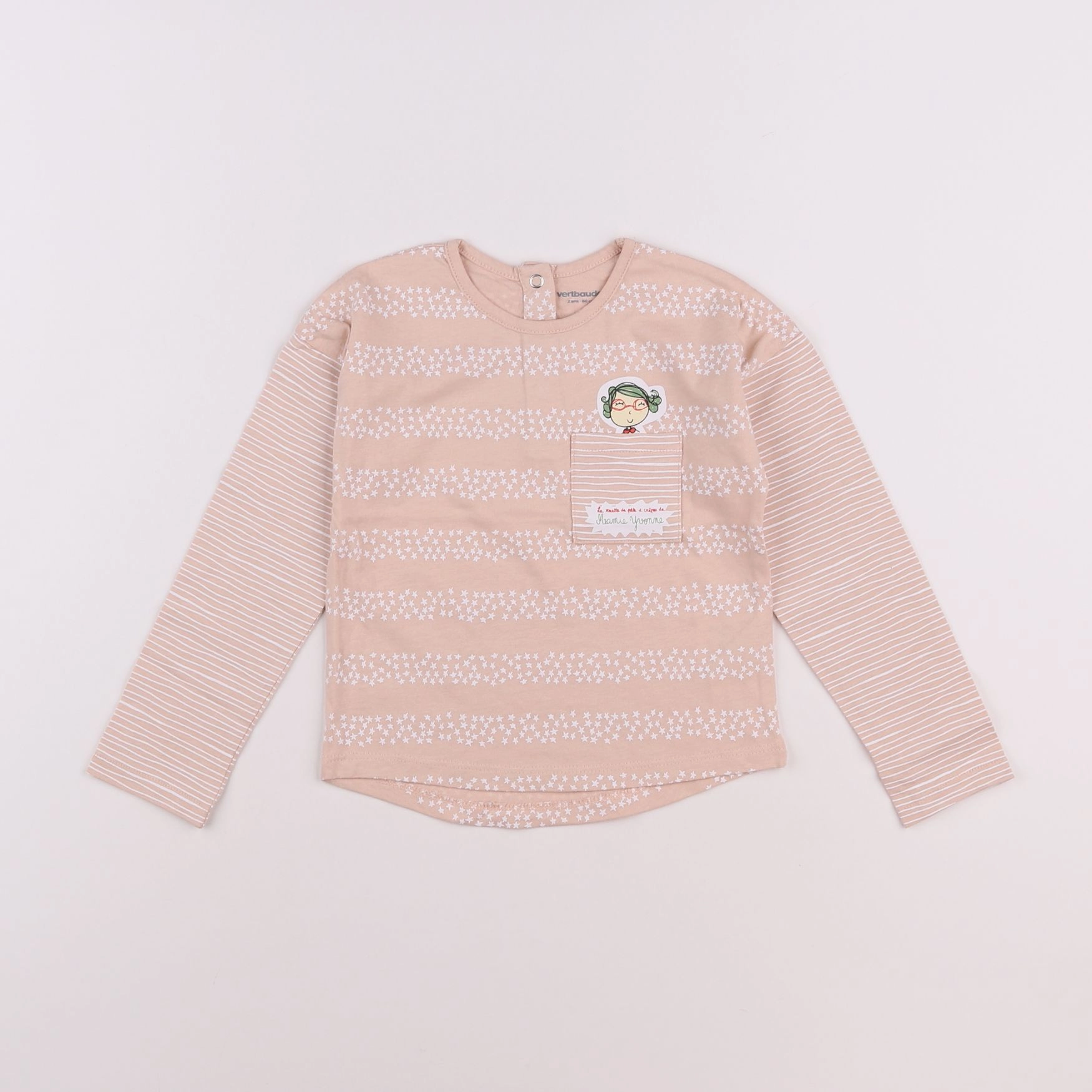 Vertbaudet - tee-shirt rose - 2 ans