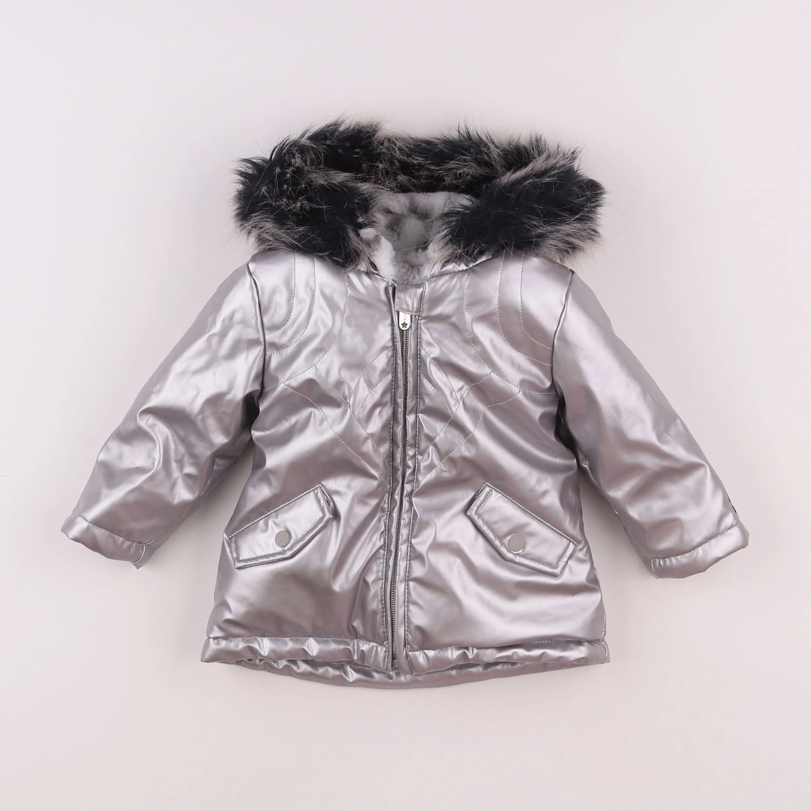 IKKS - parka argent - 12 mois