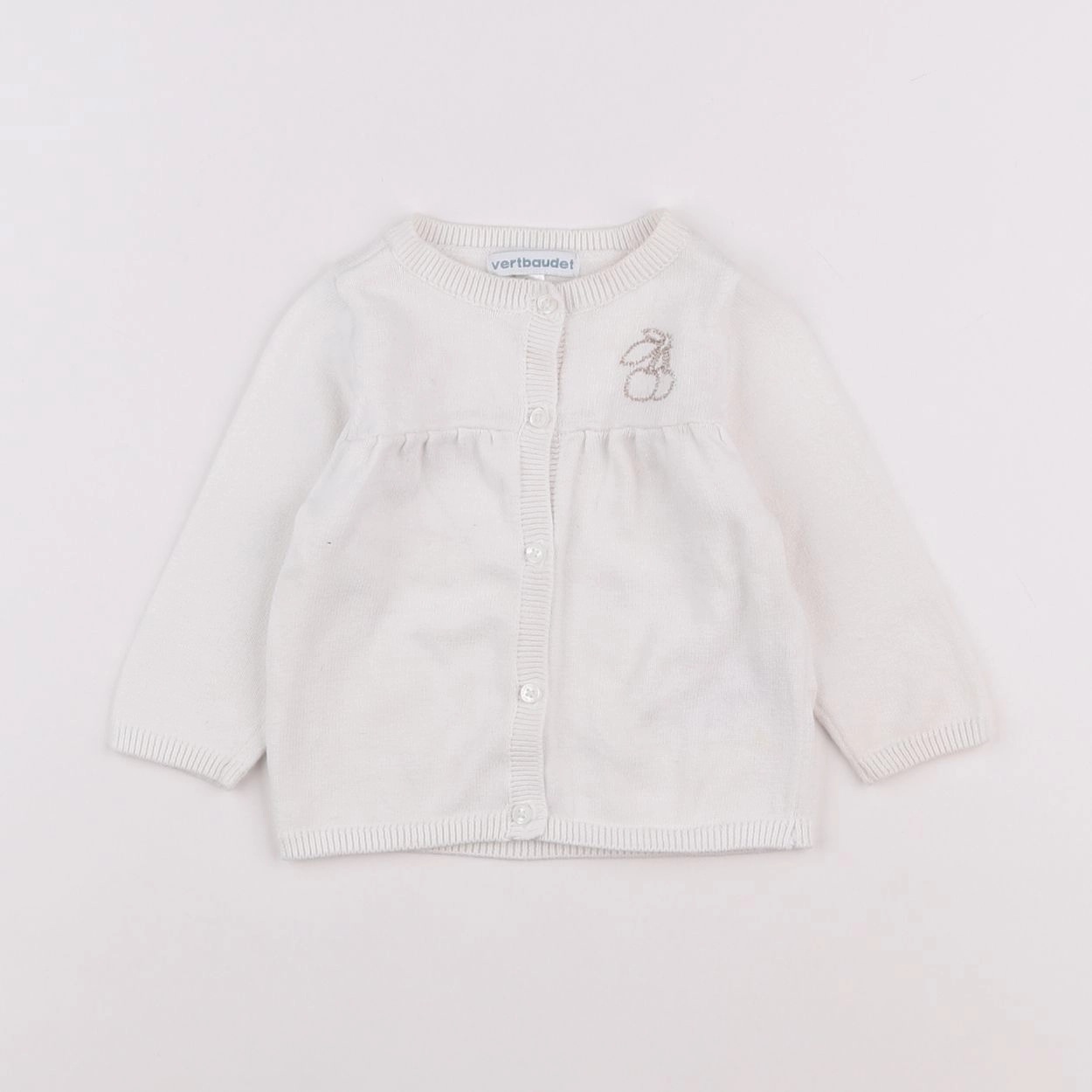 Vertbaudet - gilet blanc - 6 mois