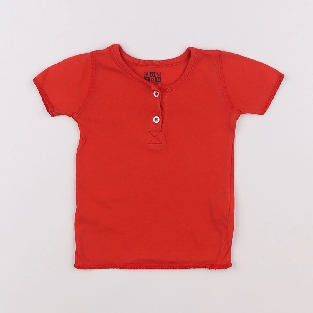 Bonton - tee-shirt rouge - 6 mois