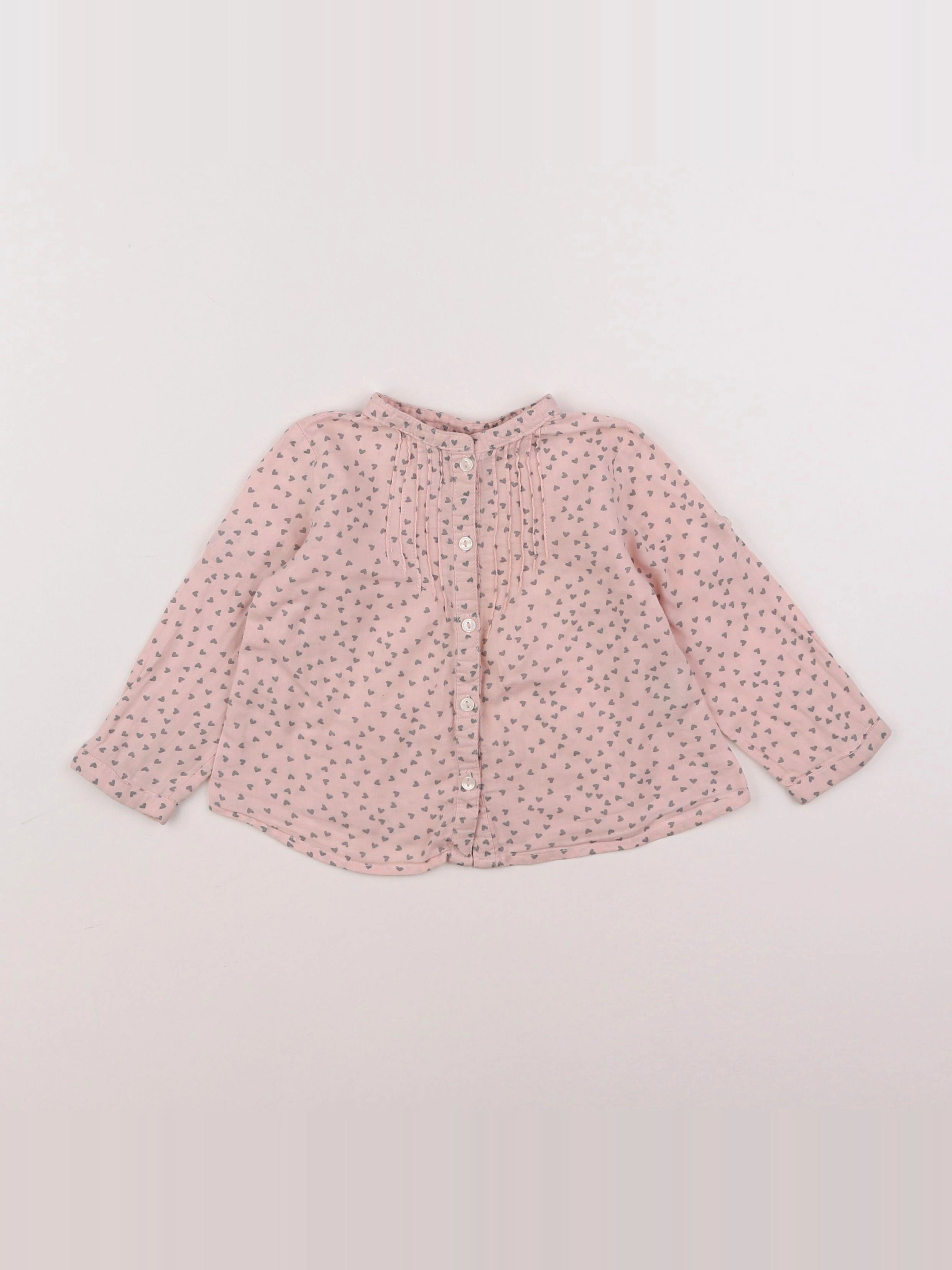 Zara - blouse rose - 12/18 mois