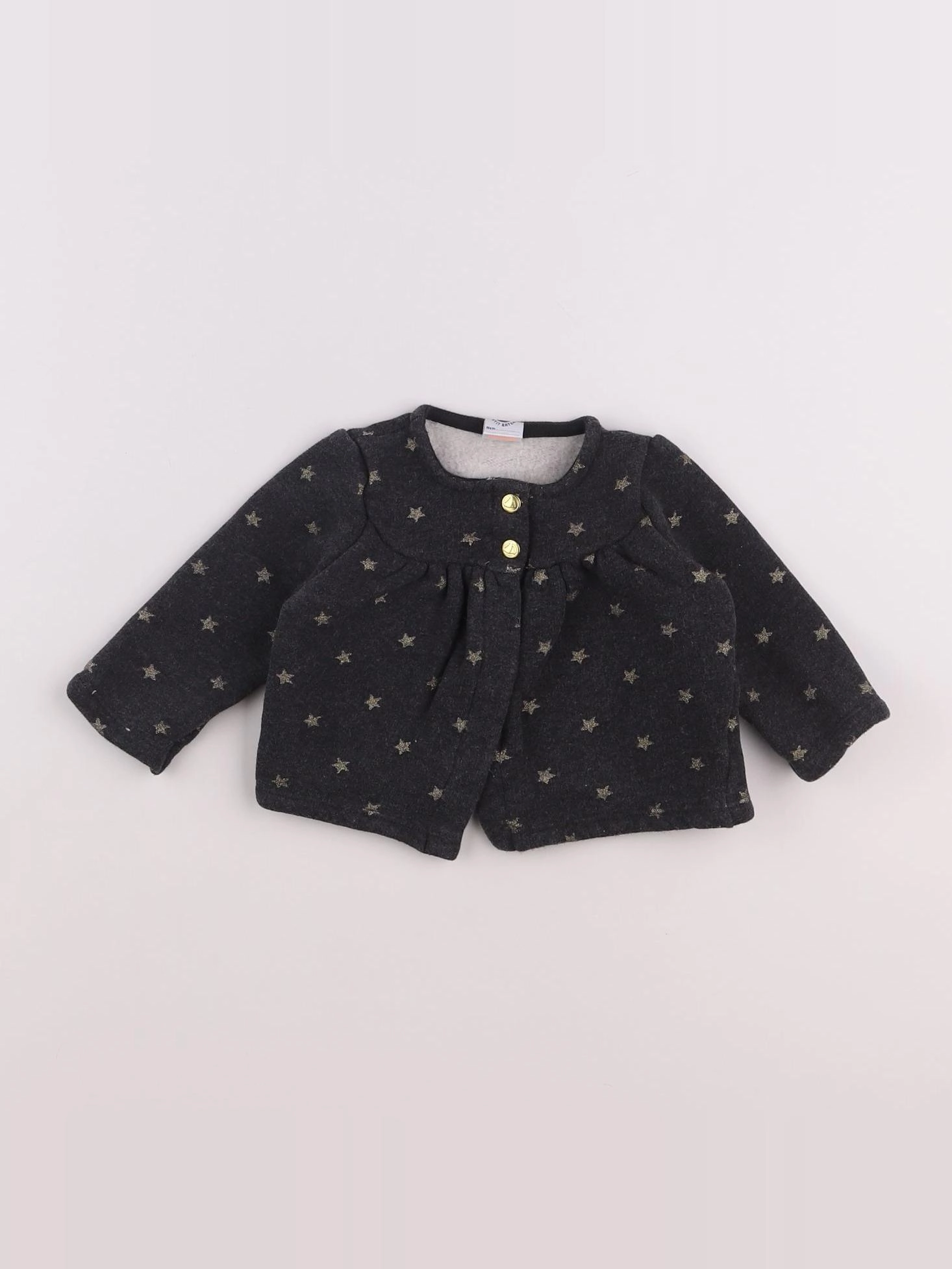 Petit Bateau - sweat gris, or - 12 mois
