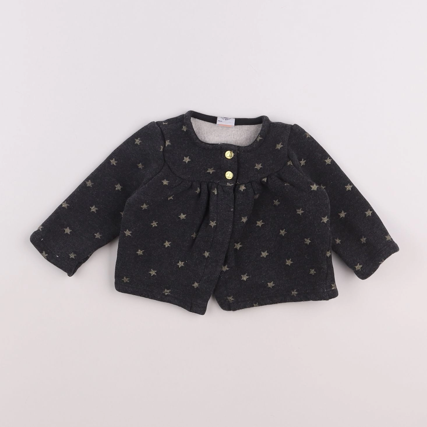 Petit Bateau - sweat gris, or - 12 mois