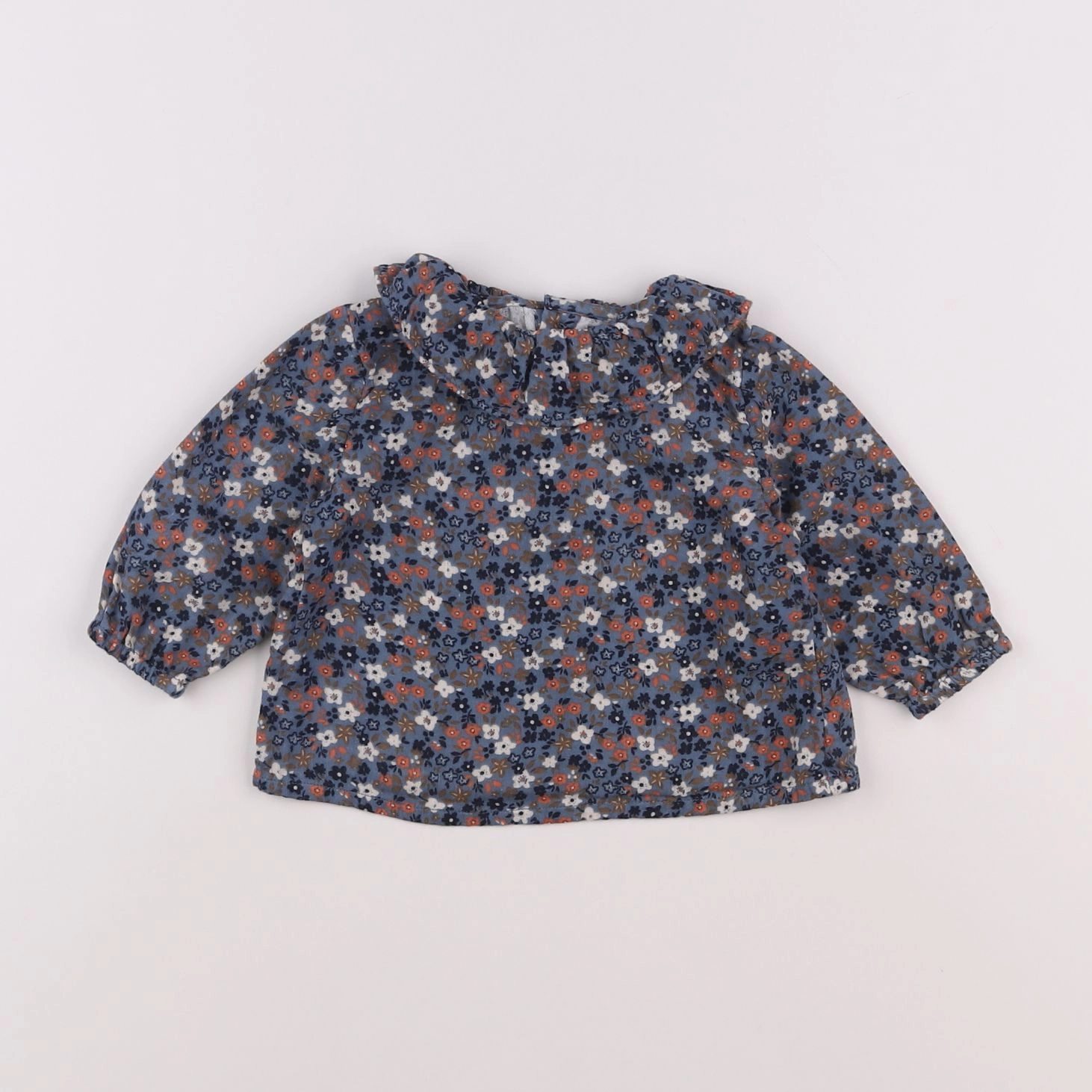 Petit Bateau - blouse bleu - 6 mois