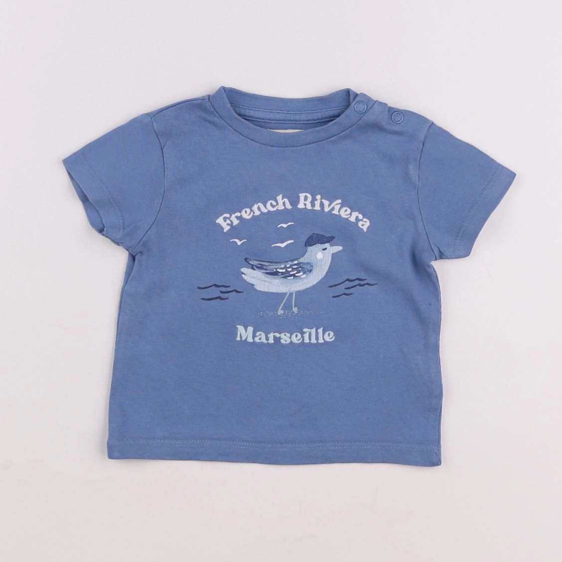 Cyrillus - tee-shirt bleu - 6 mois