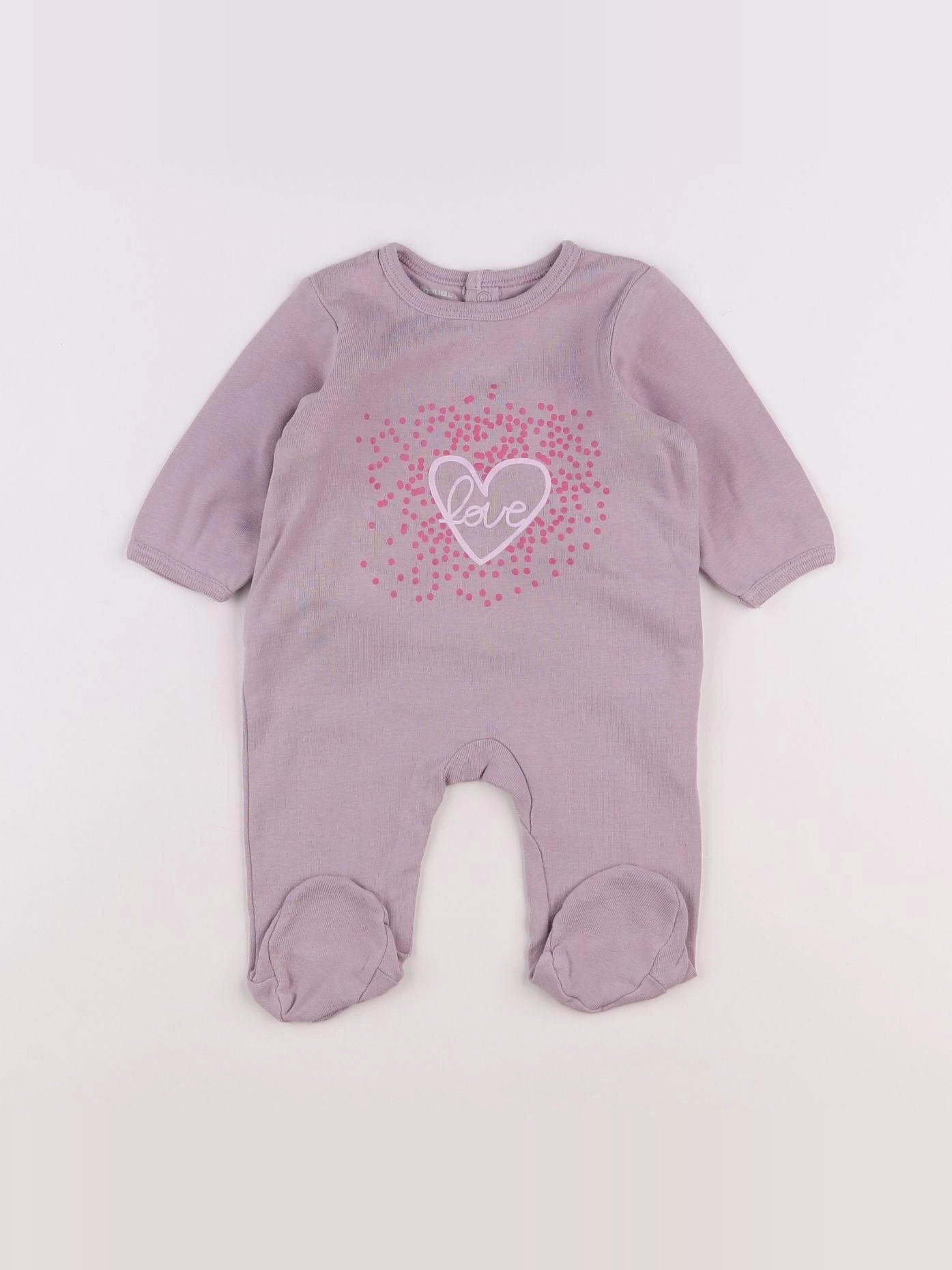 Vertbaudet - pyjama coton violet - 3 mois