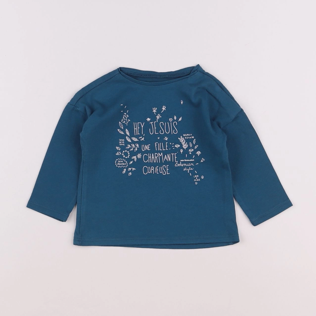 Vertbaudet - tee-shirt bleu - 6 mois