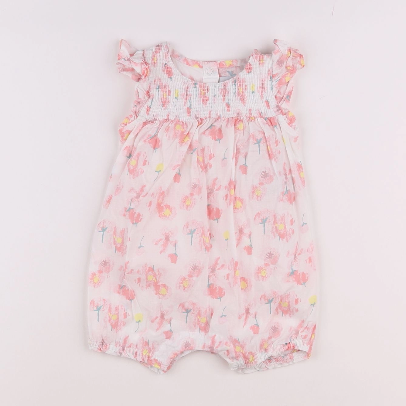 Petit Bateau - combinaison blanc, rose - 6 mois