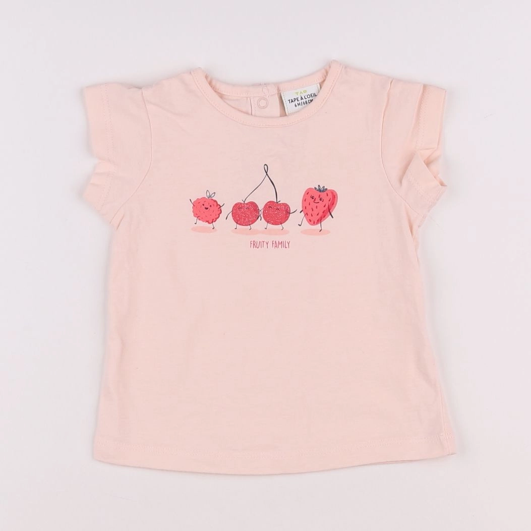 Tape à l'oeil - tee-shirt rose - 6 mois