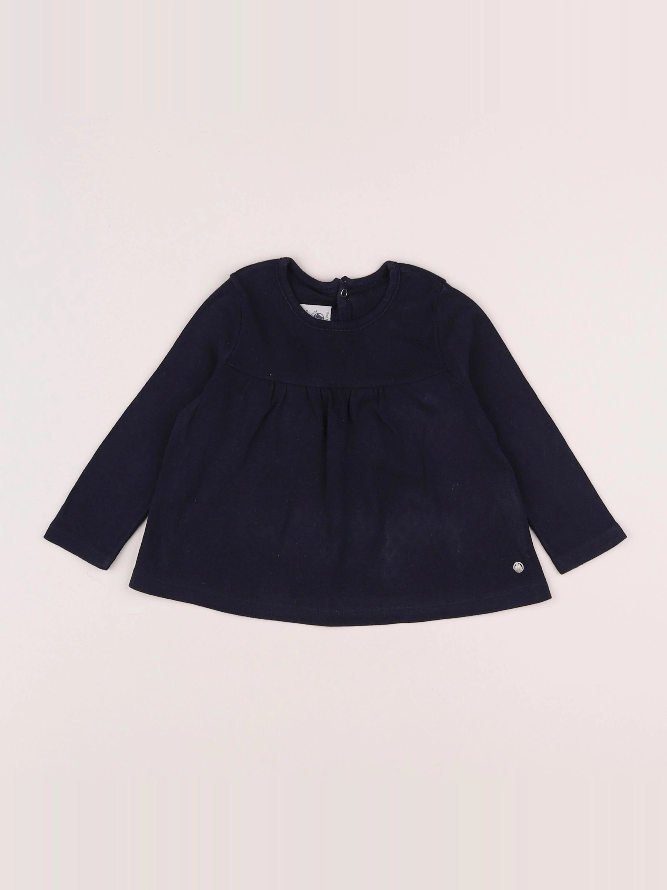 Petit Bateau - tee-shirt bleu - 12 mois