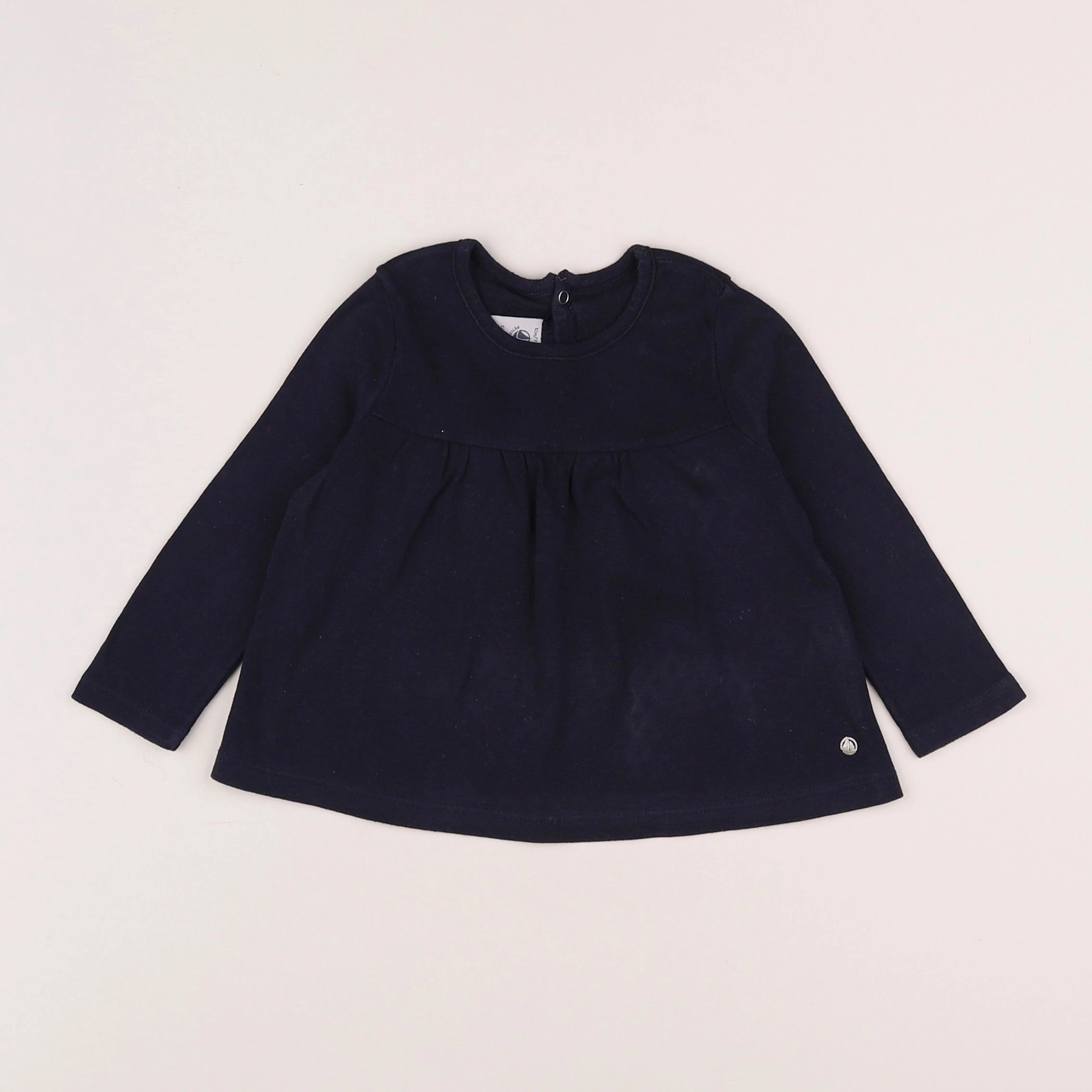 Petit Bateau - tee-shirt bleu - 12 mois