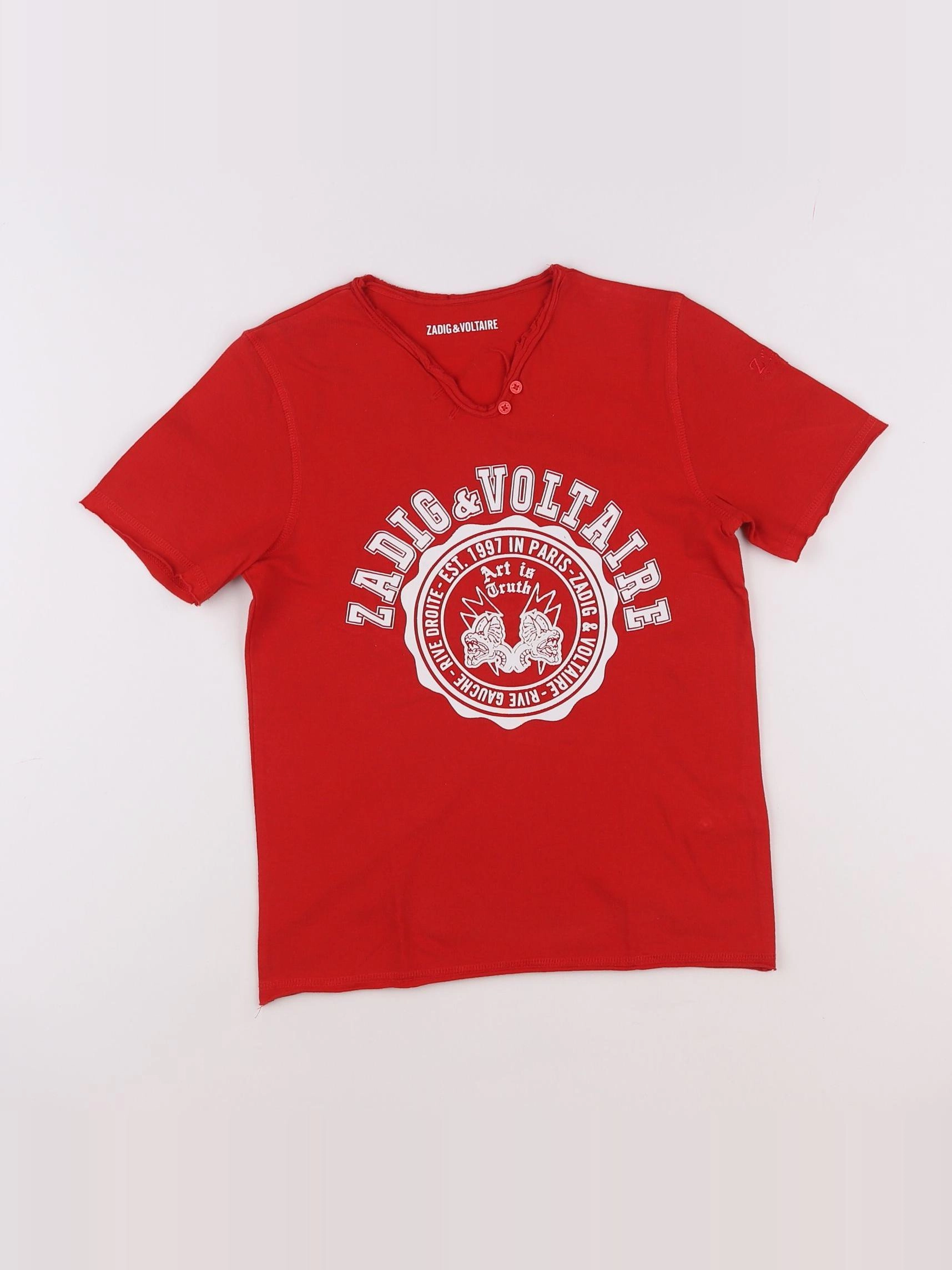 Zadig & Voltaire - tee-shirt rouge - 8 ans