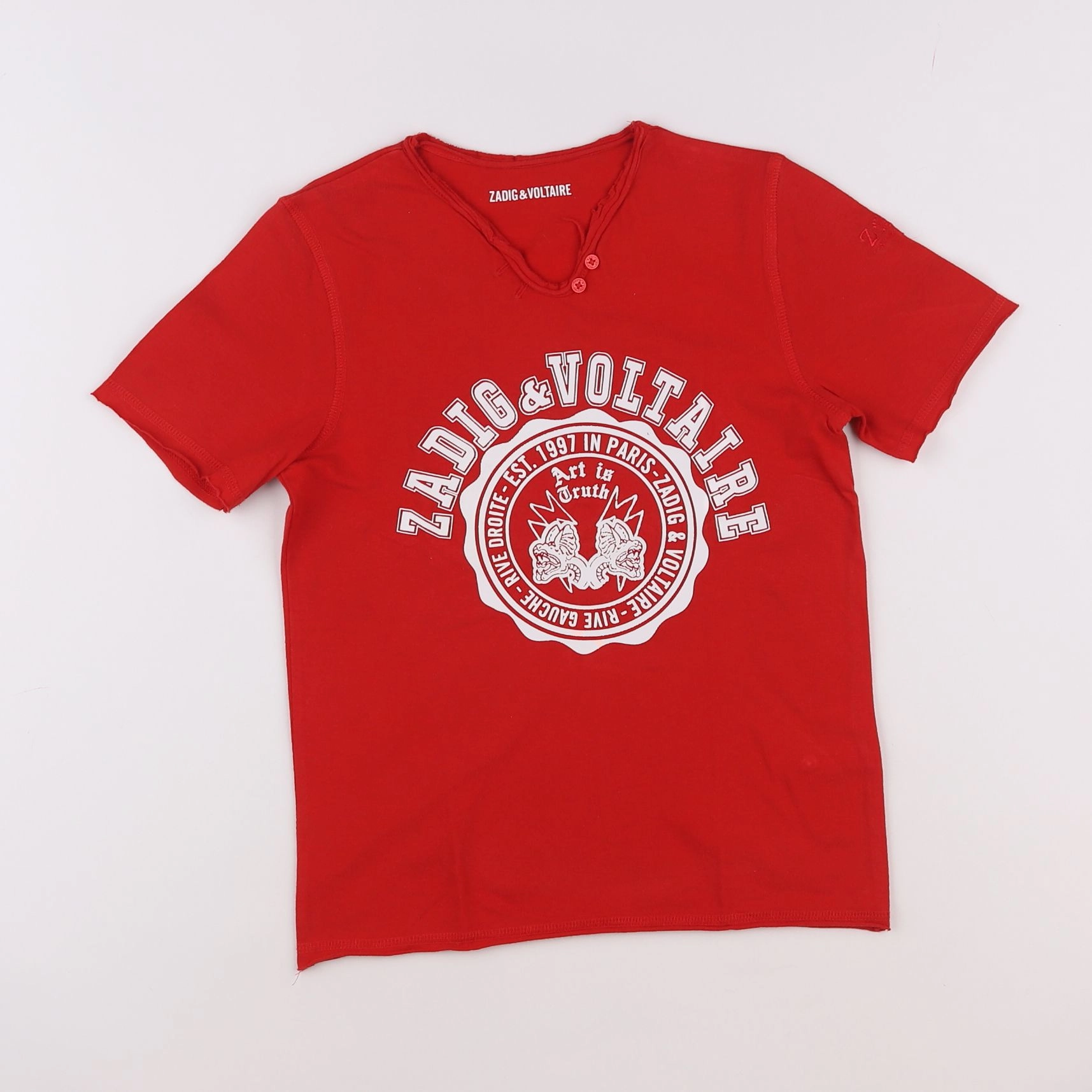 Zadig & Voltaire - tee-shirt rouge - 8 ans